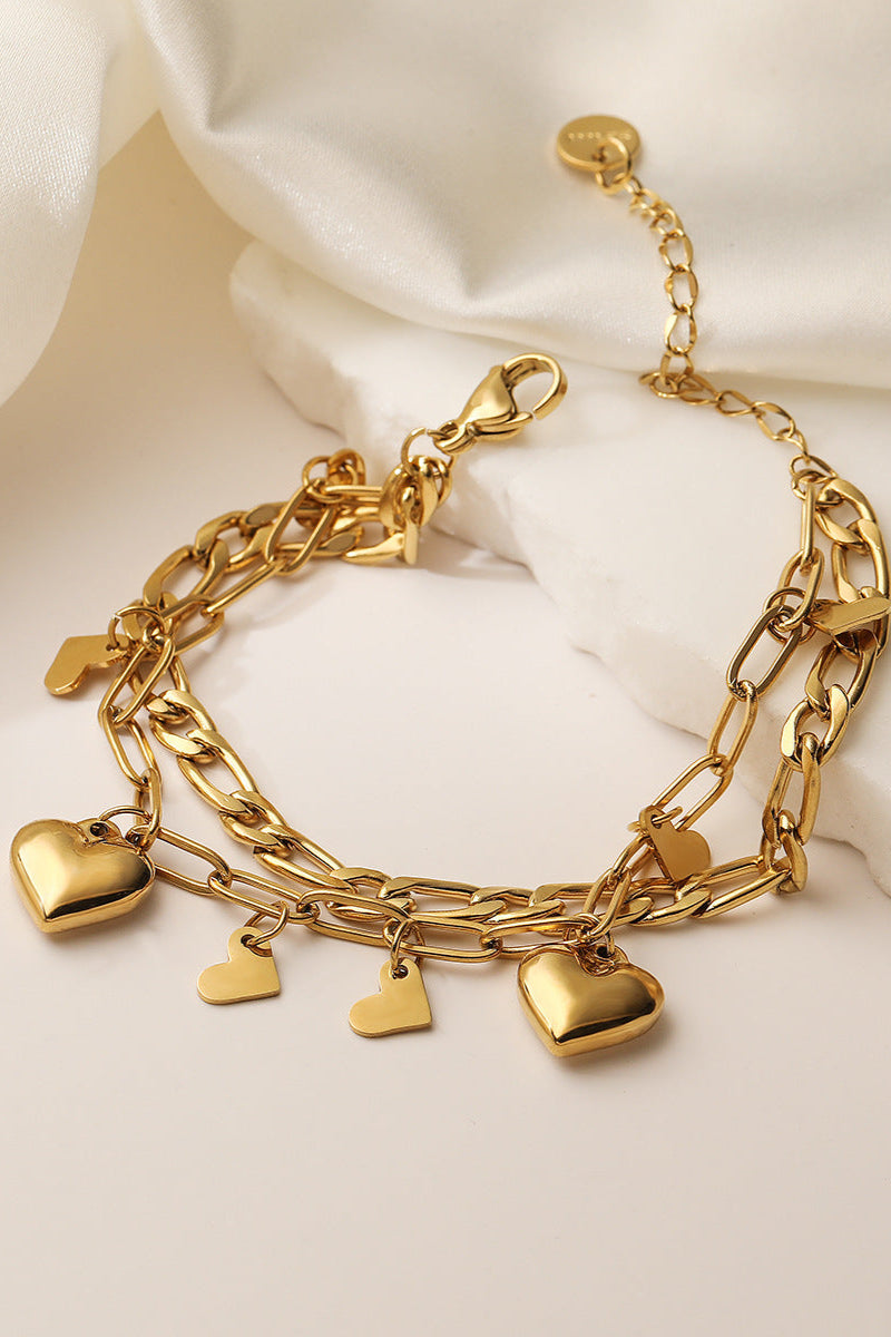 Heart stacking bracelet