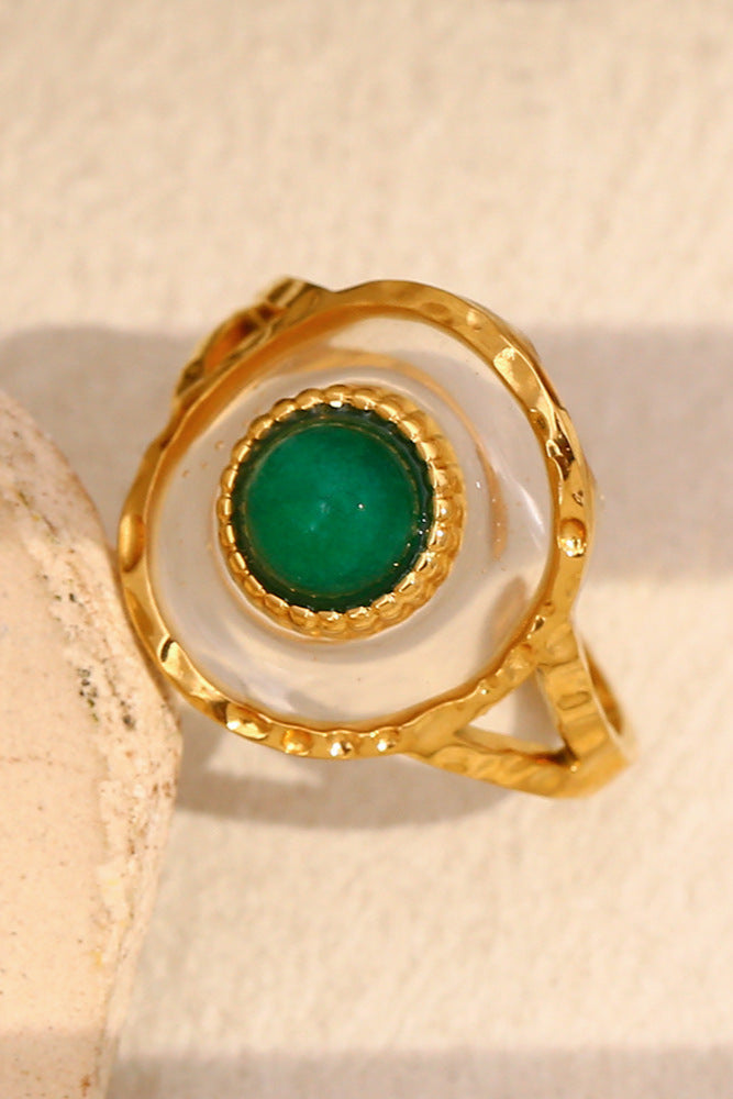 Floating Emerald Open Ring