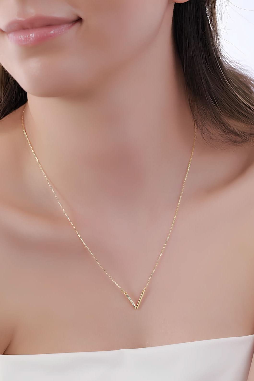 Diamond Strip Necklace