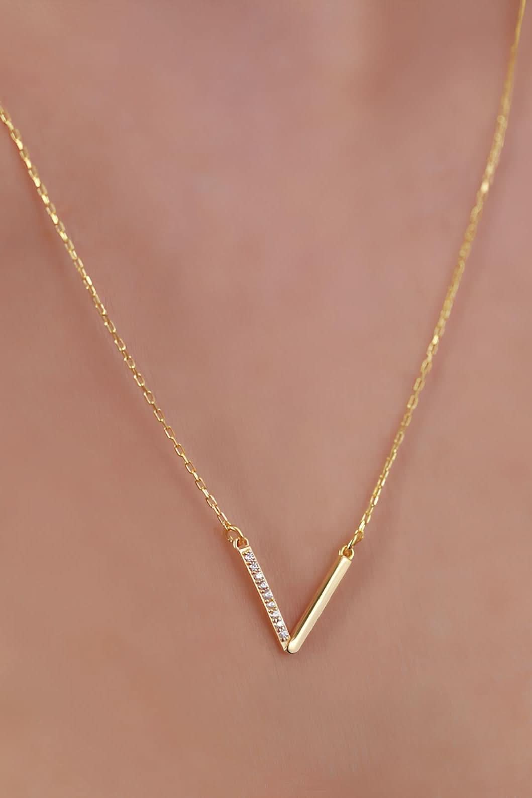 Diamond Strip Necklace