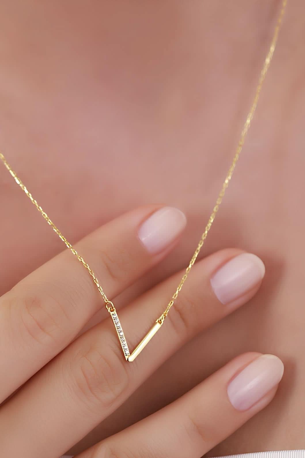Diamond Strip Necklace