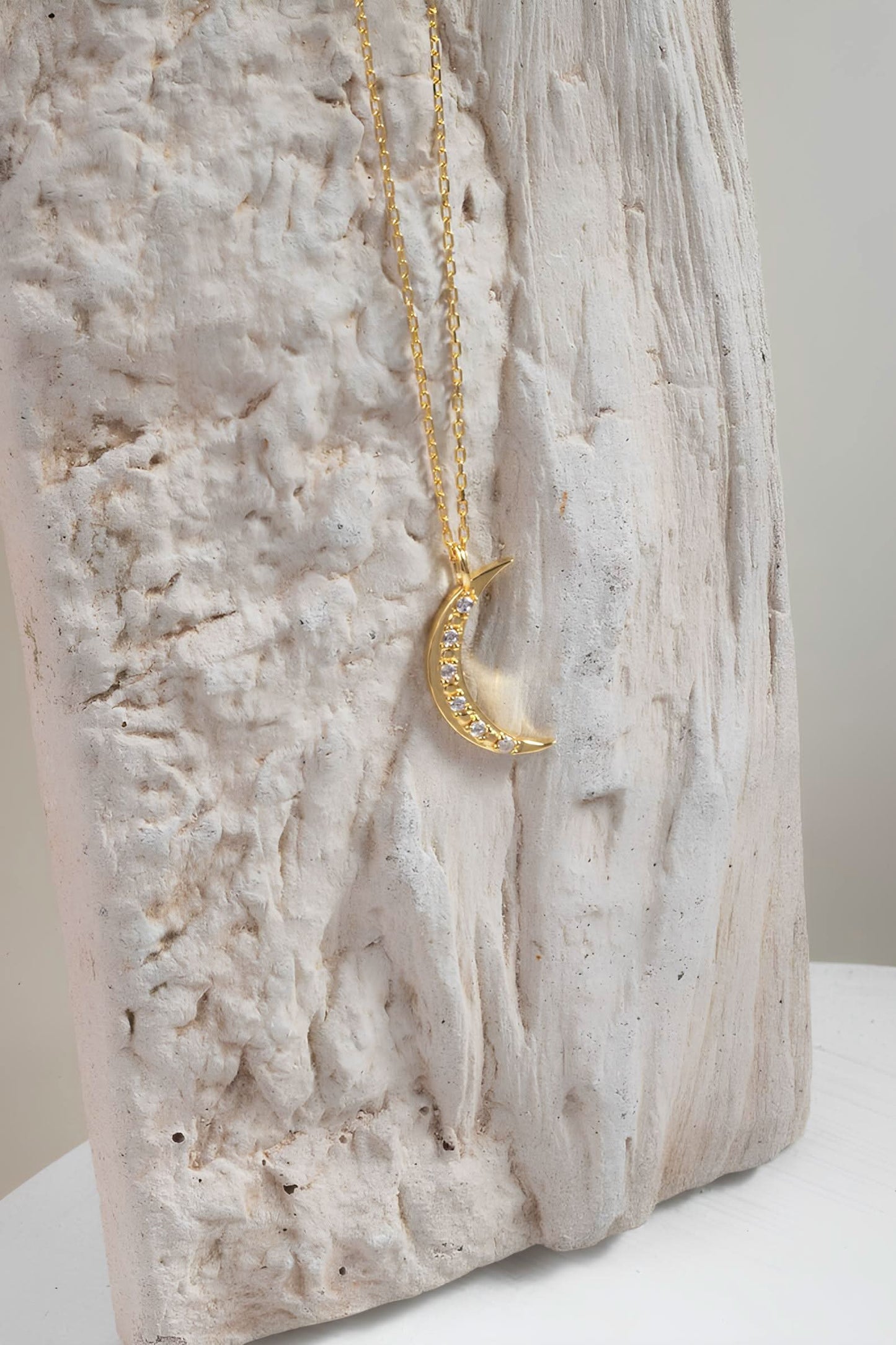 Diamond Crescent Moon Necklace