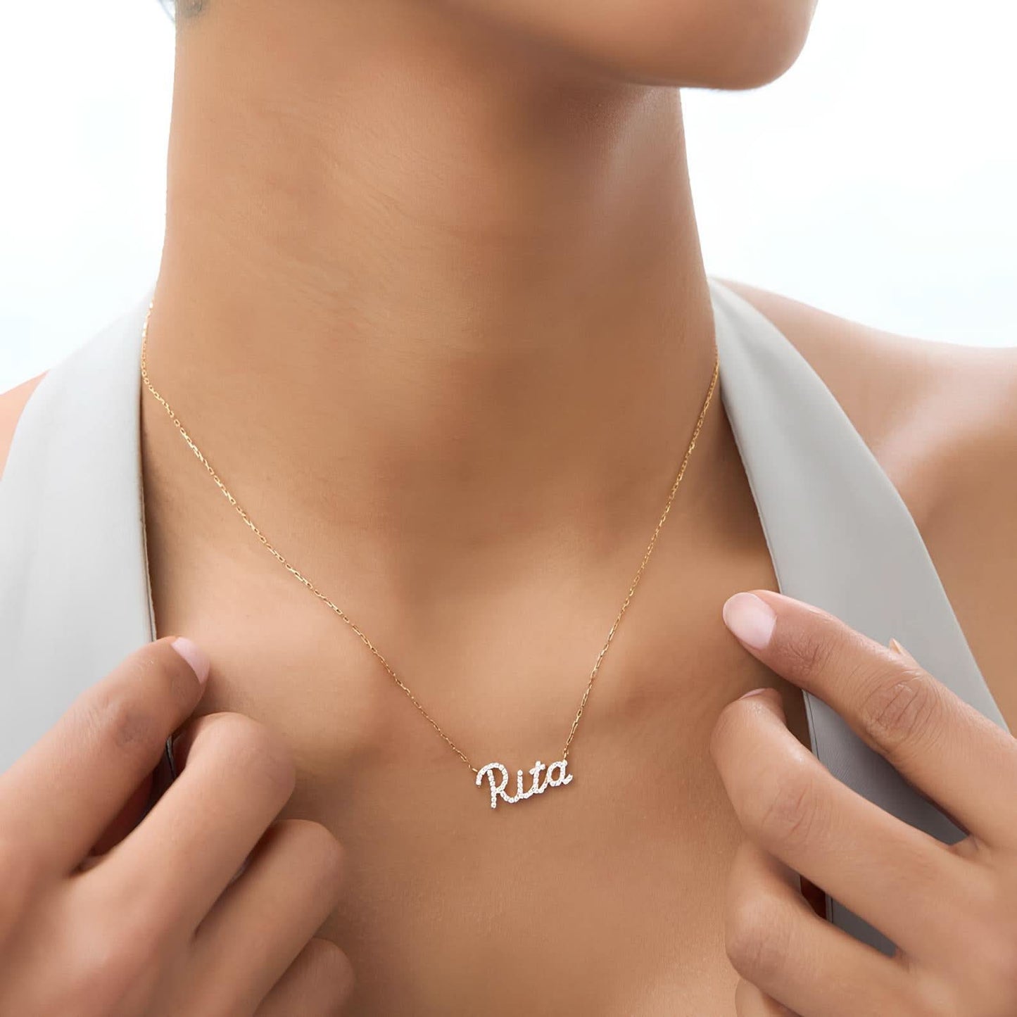 Diamond My Name Necklace