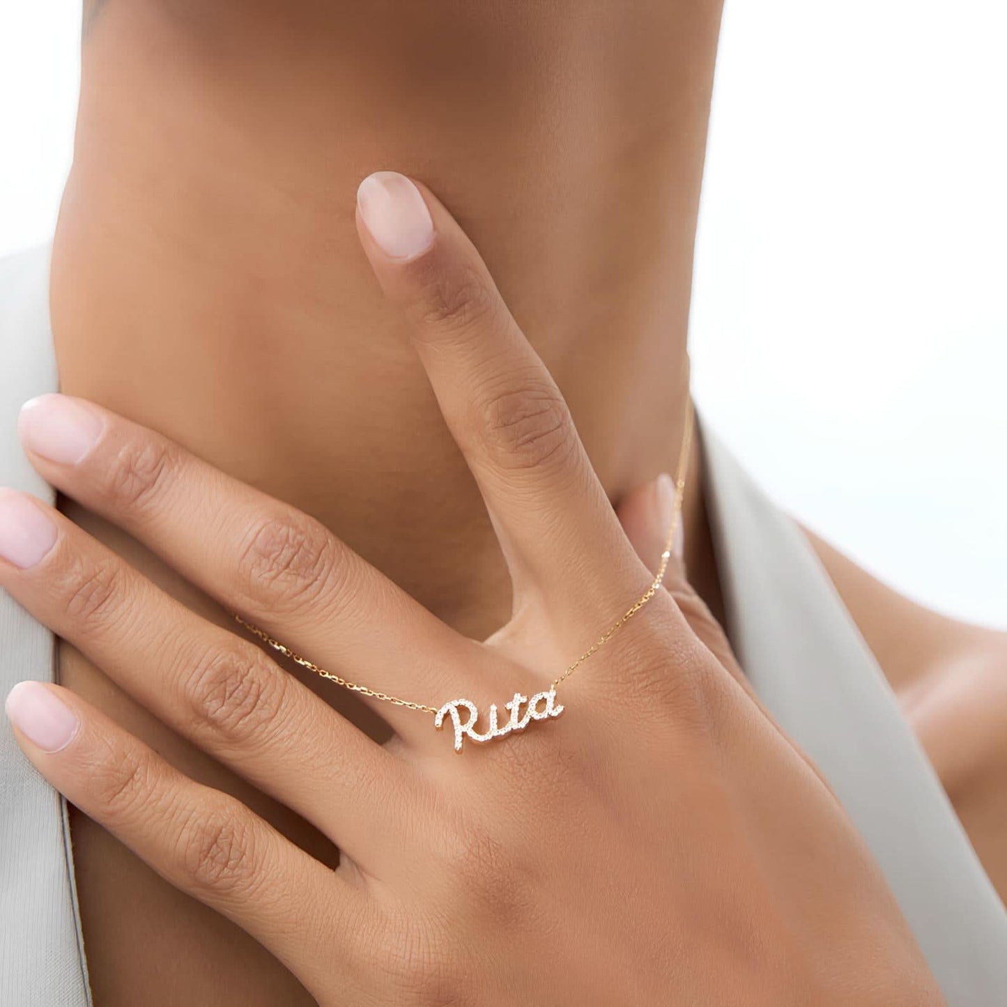 Diamond My Name Necklace