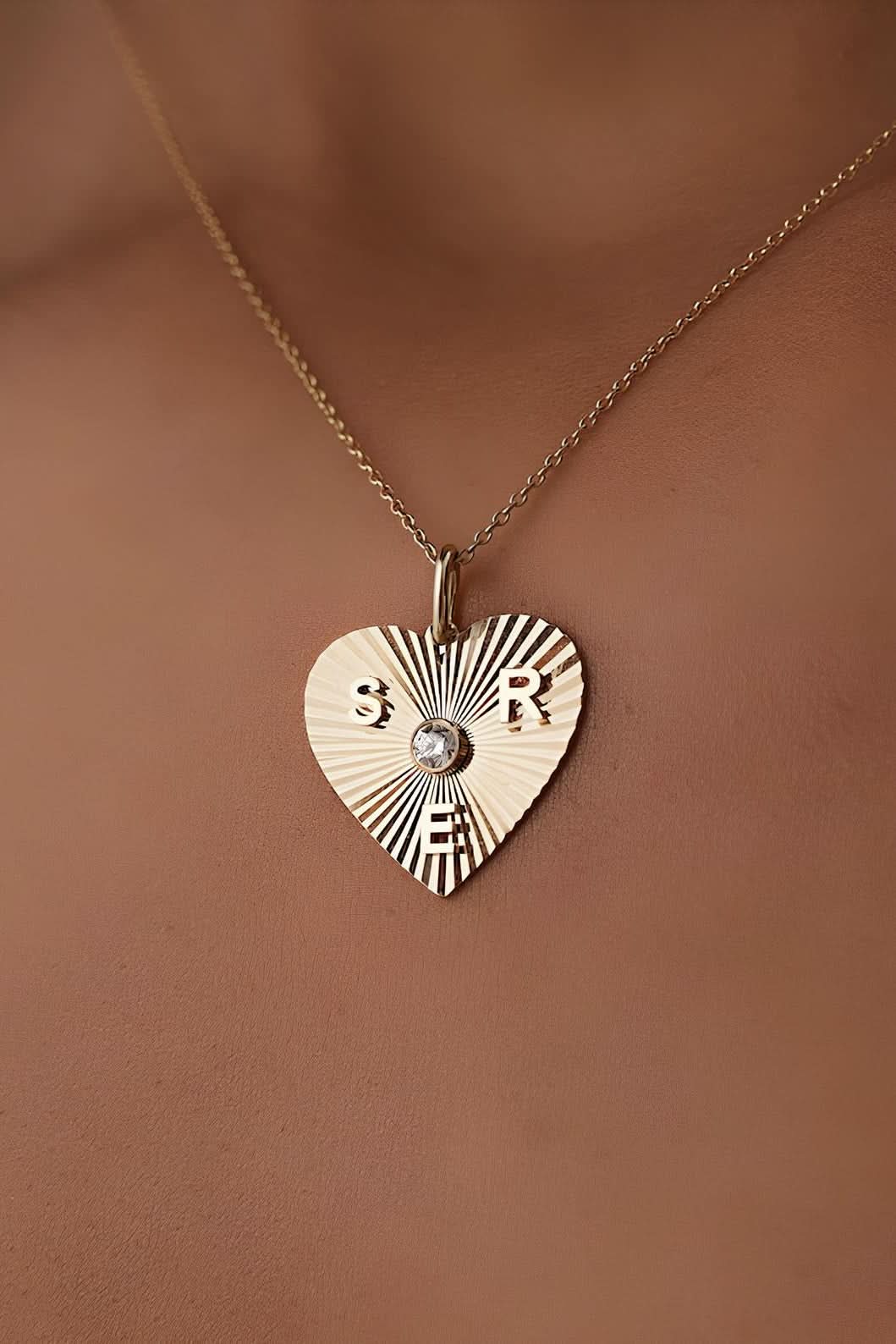 Dainty Heart Choose Letters Necklace