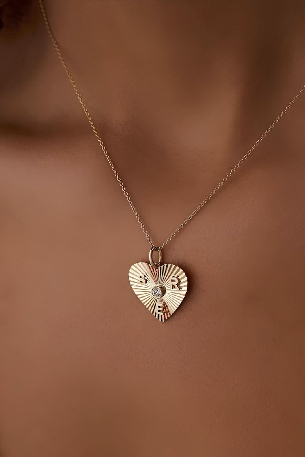 Dainty Heart Choose Letters Necklace