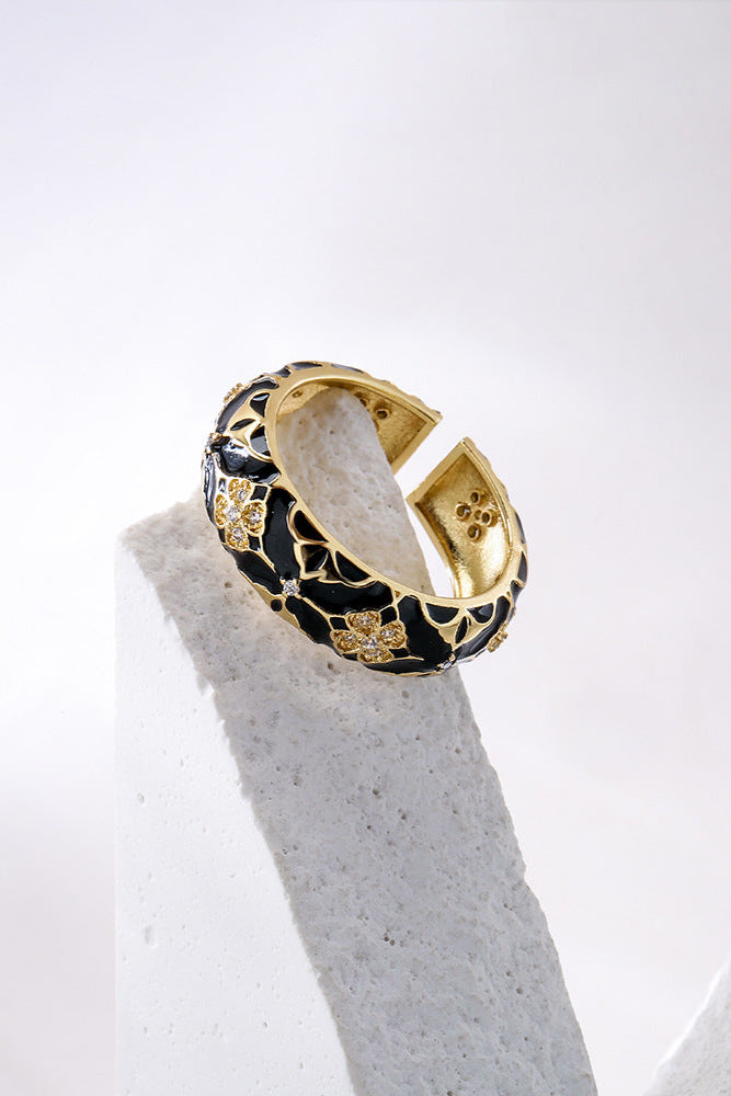 Bohemian Retro Geometric Open Ring