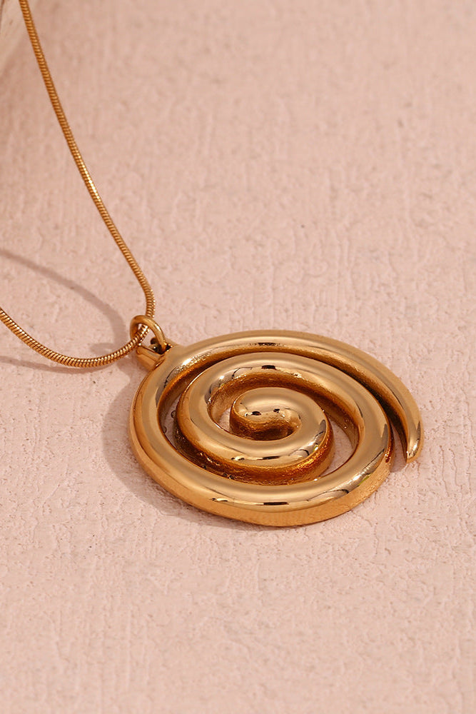 Snake Chain Swirl Pendant Necklace