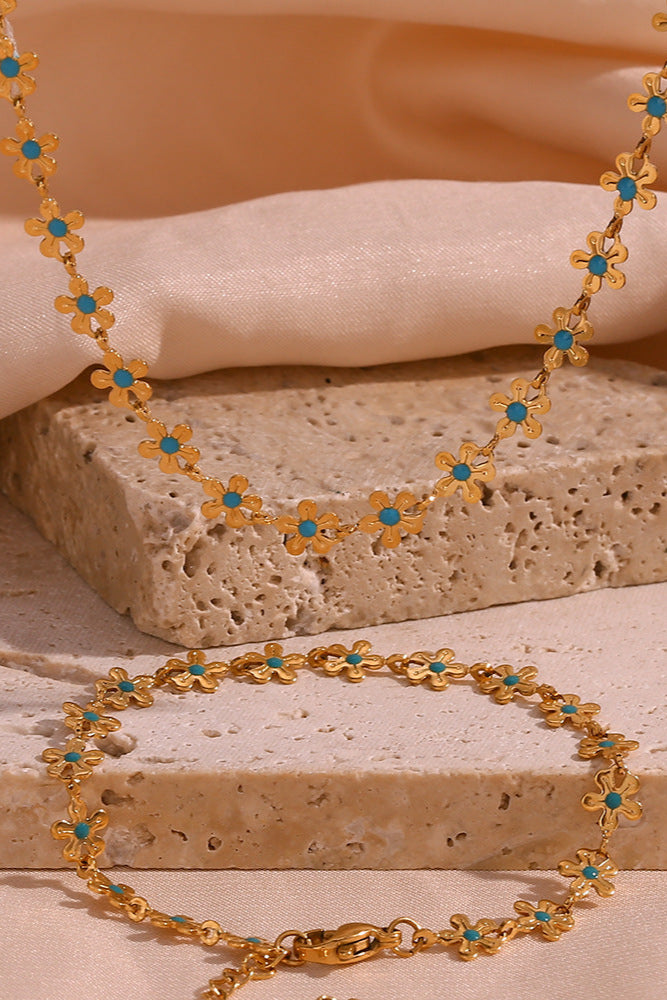 Turquoise Stamen Chain Necklace