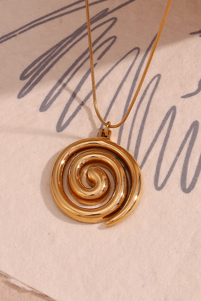 Snake Chain Swirl Pendant Necklace