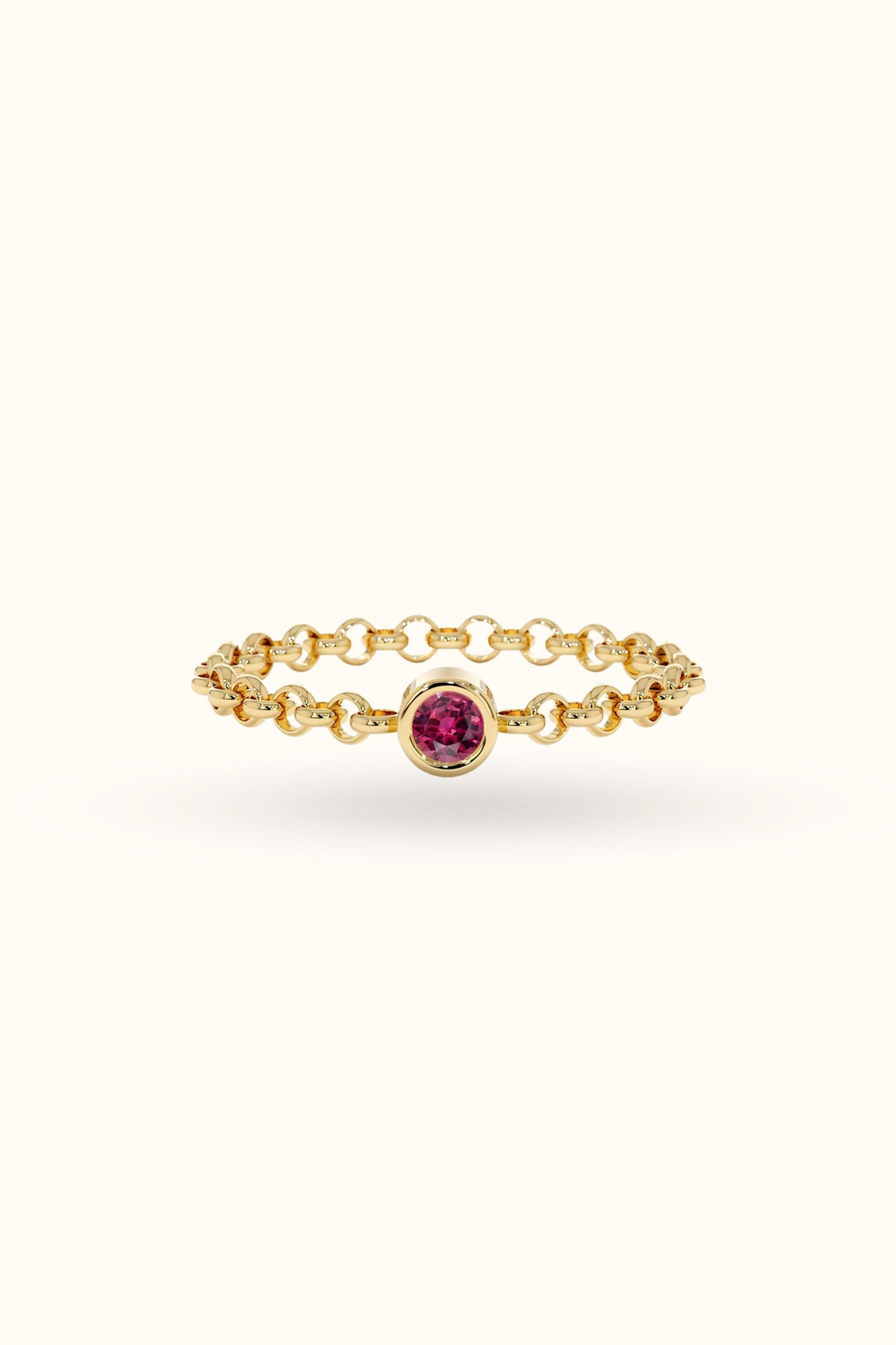 14K Bezel Birthstone Ring