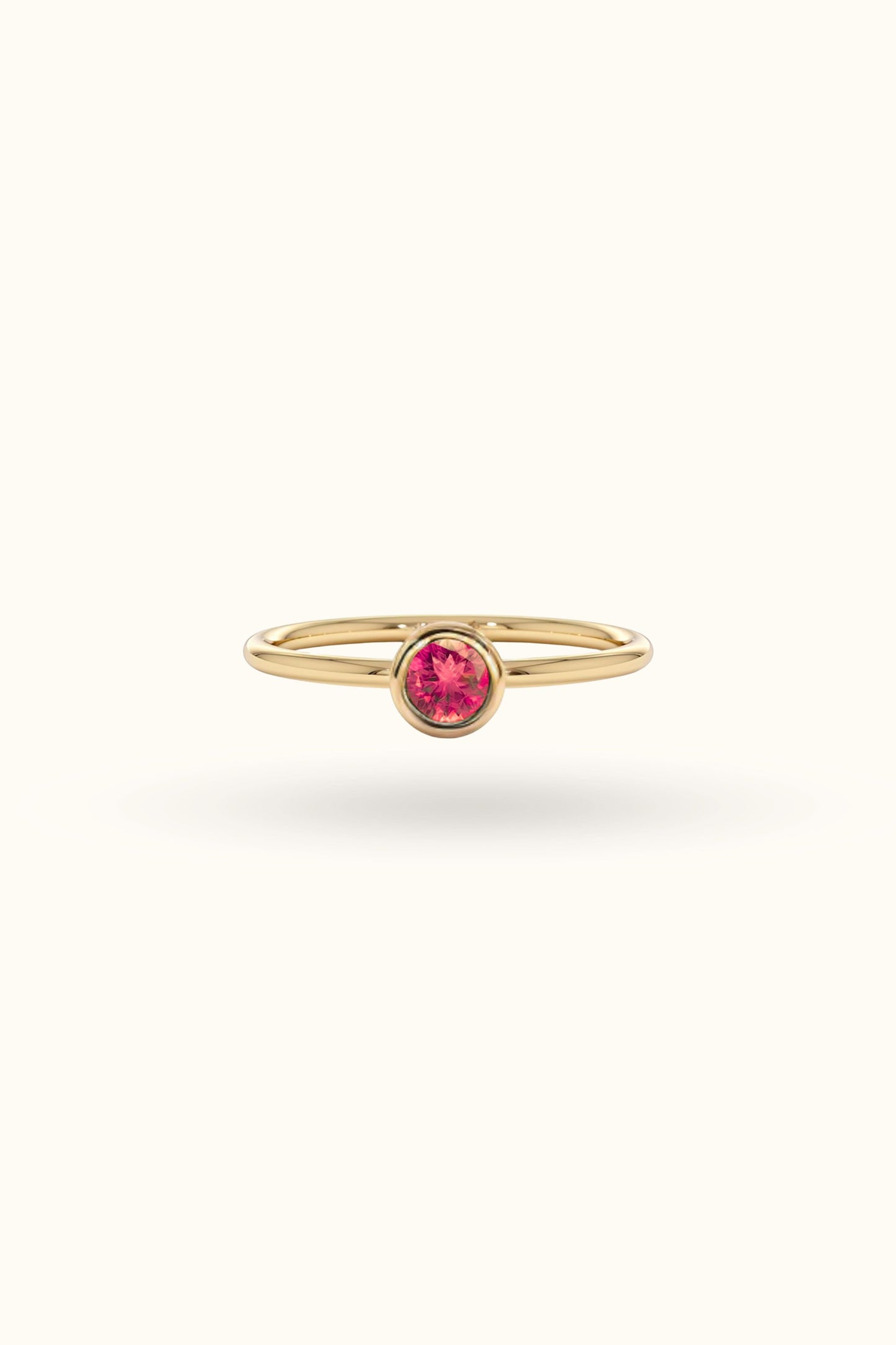 14K Gold Single Birthstone Ring