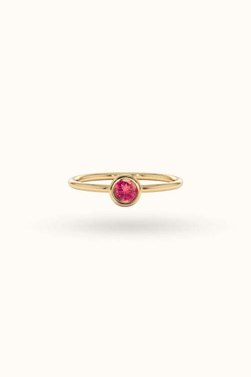 14K Gold Single Birthstone Ring