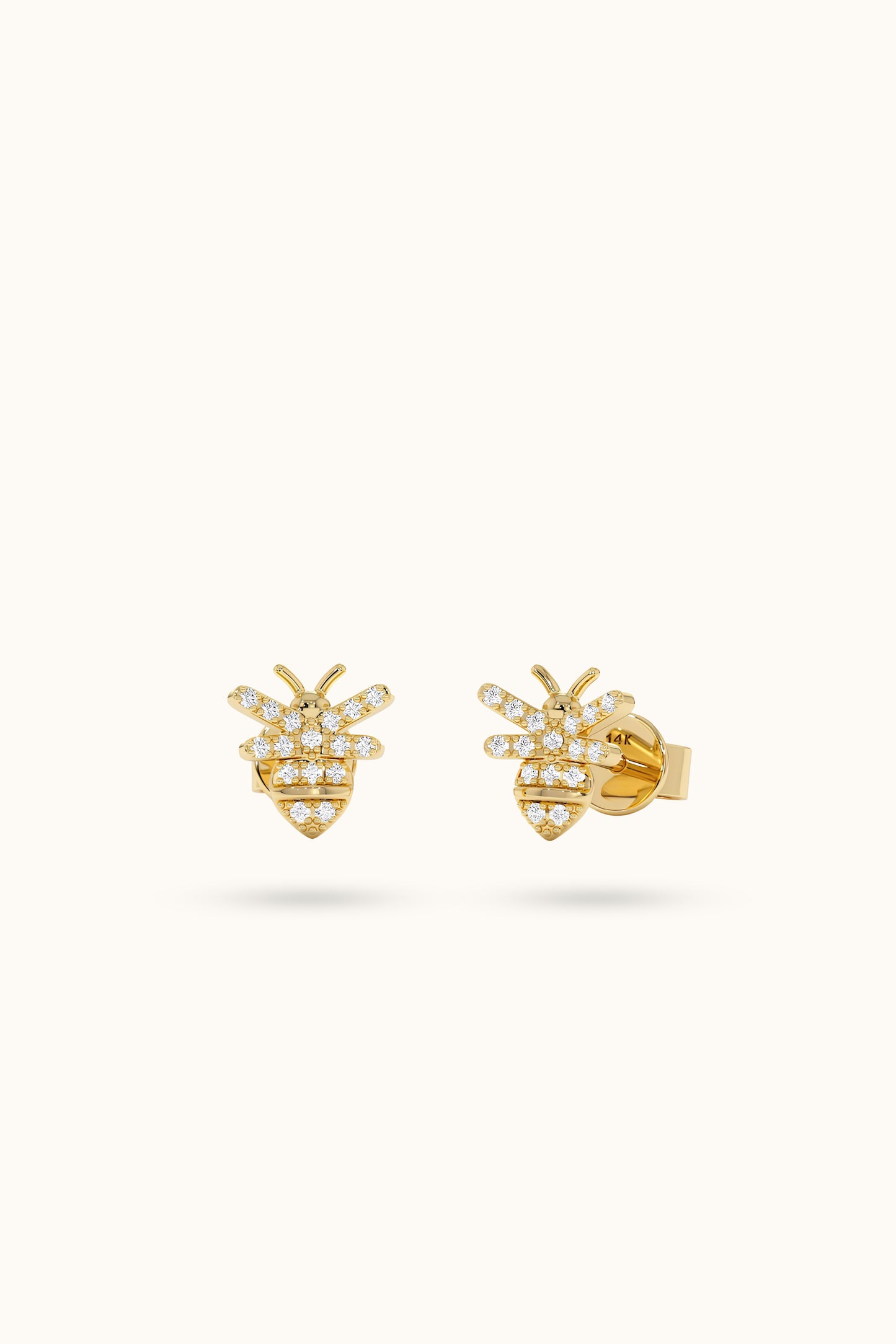 14k Diamond Bee Earrings
