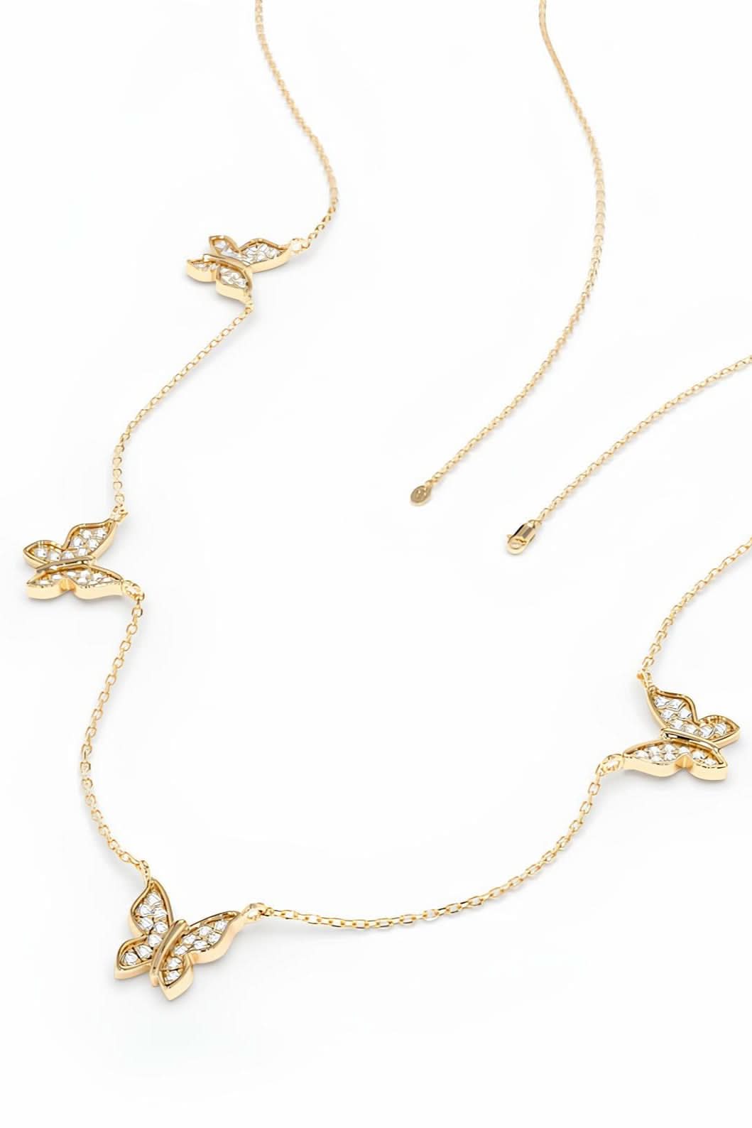 14k Diamond Butterfly Necklace