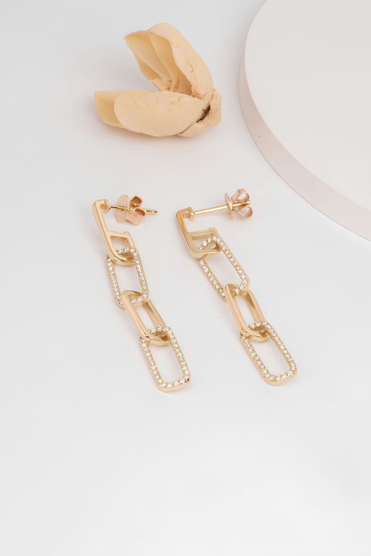 14k Diamond Chain Earrings