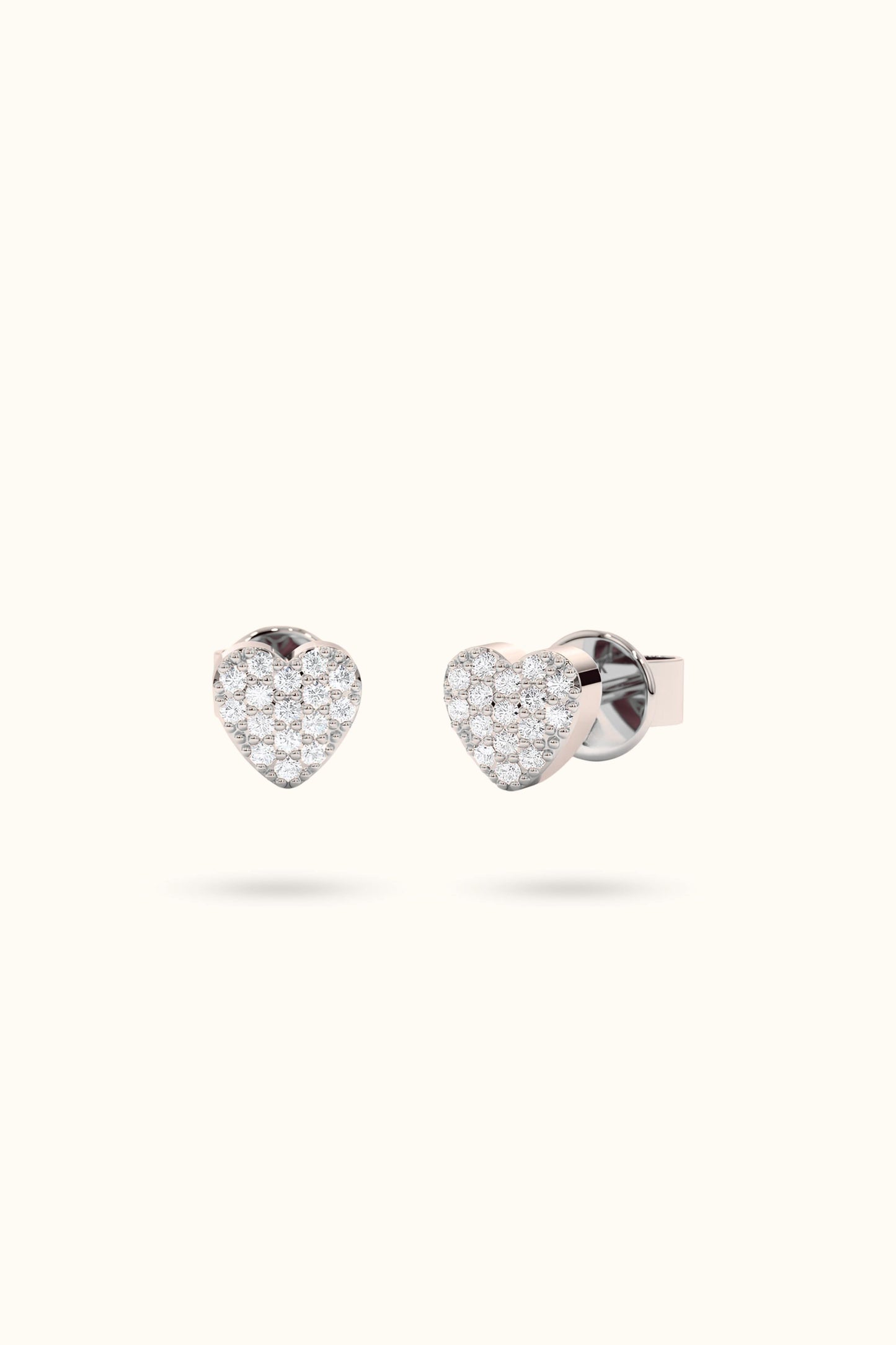 14k Diamond Heart Earrings