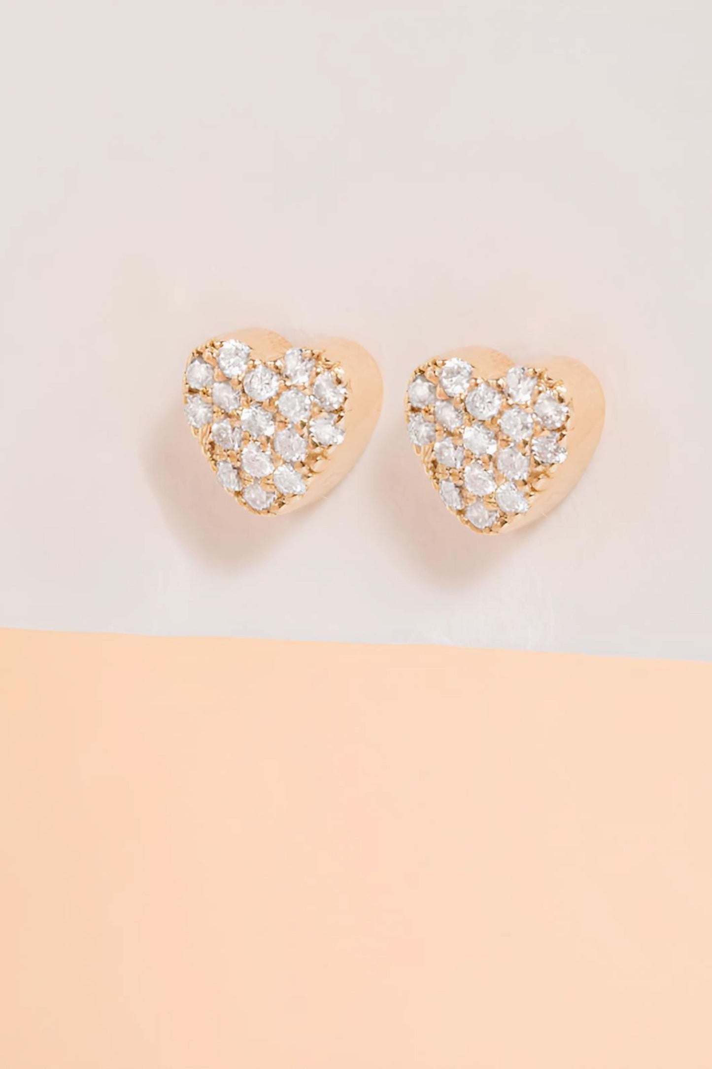 14k Diamond Heart Earrings