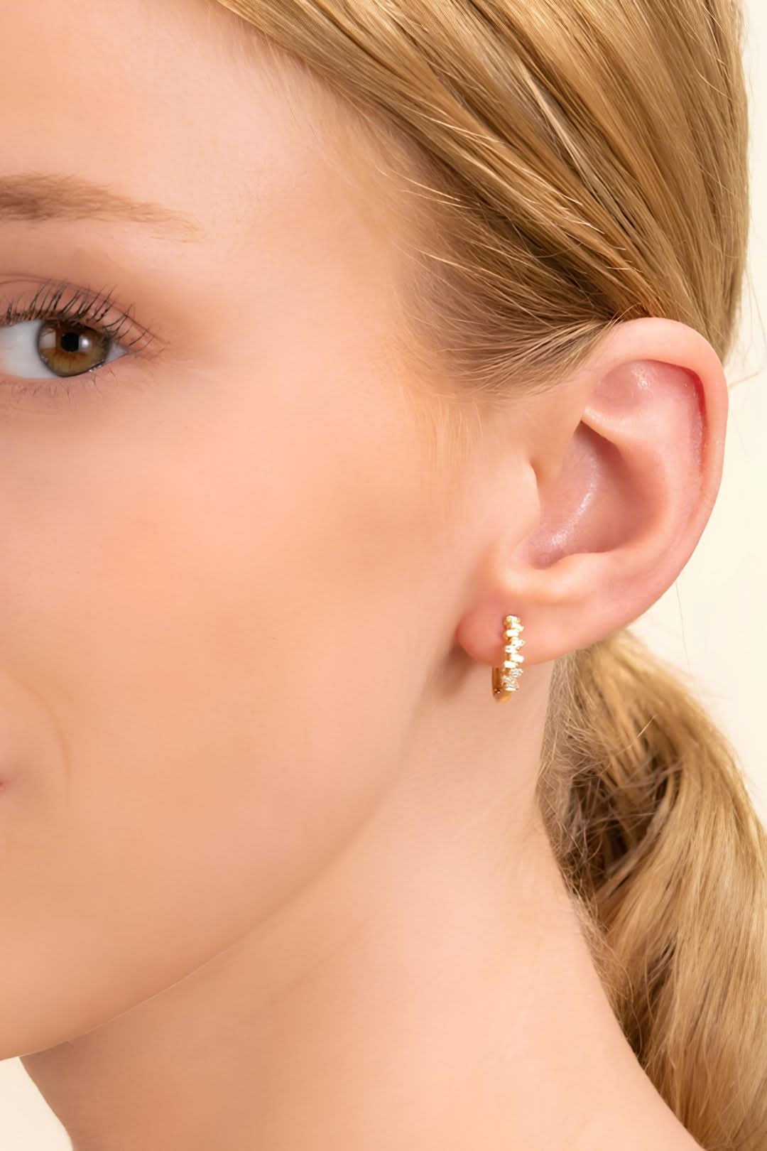 14k Gold Baguette Cluster Diamond