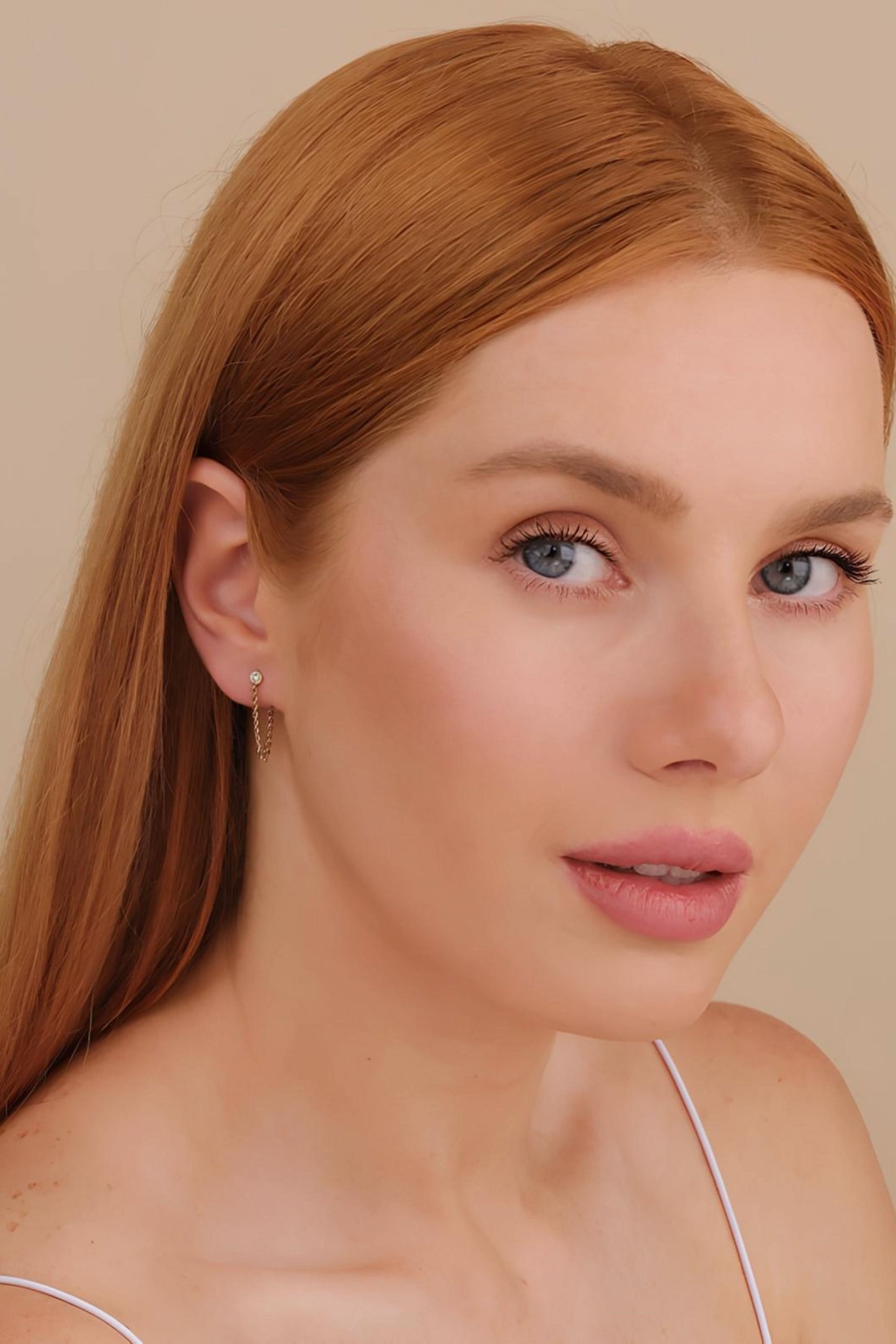 14k Gold Cuban Chain Diamond Earring