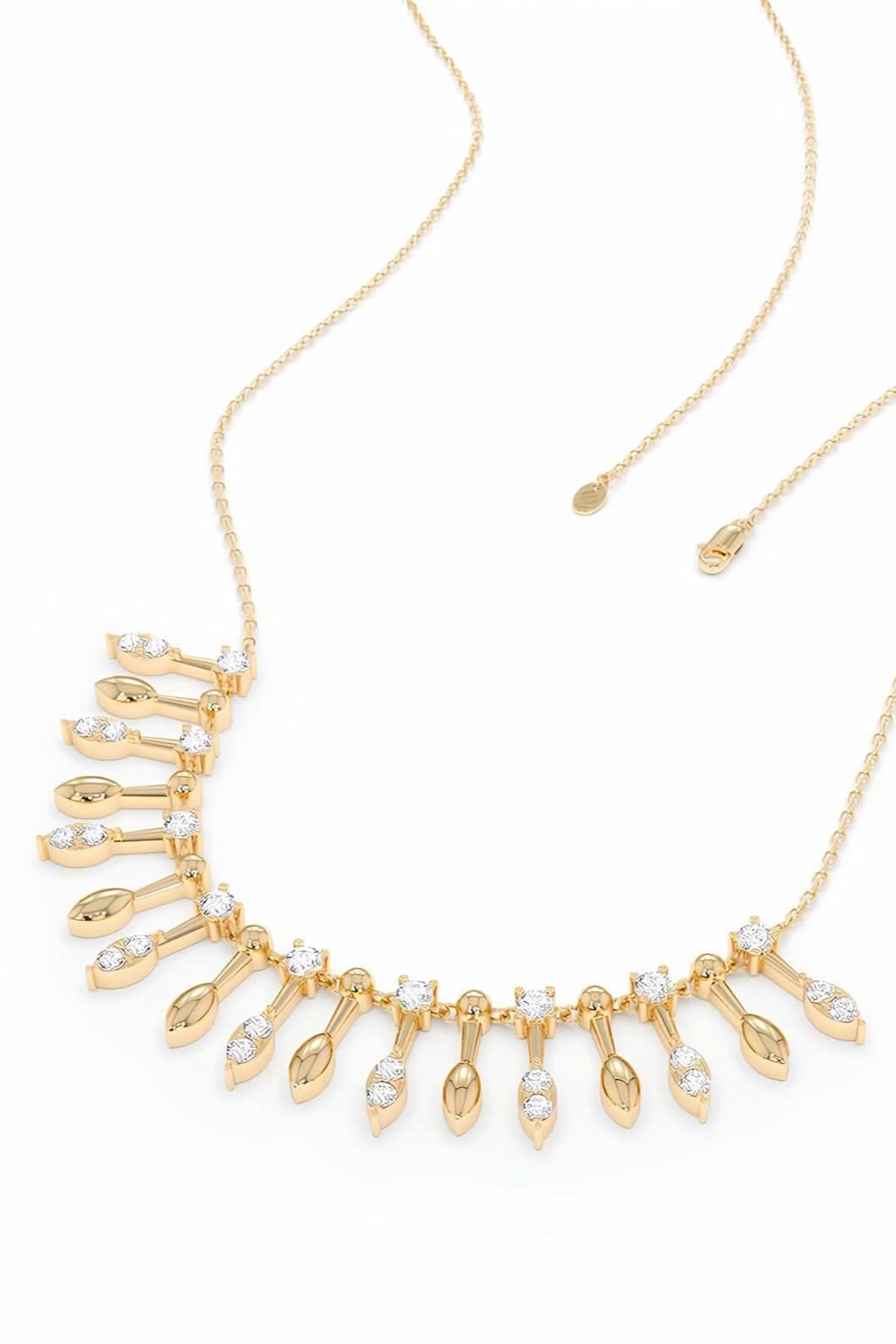 14k Gold Diamond Fringe Necklace