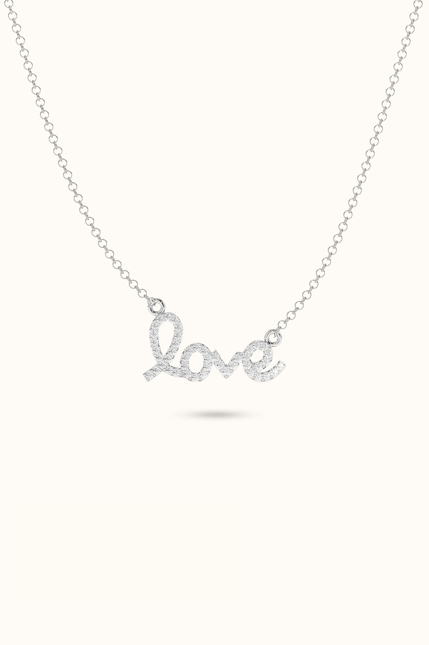 14k Gold Diamond Love Necklace