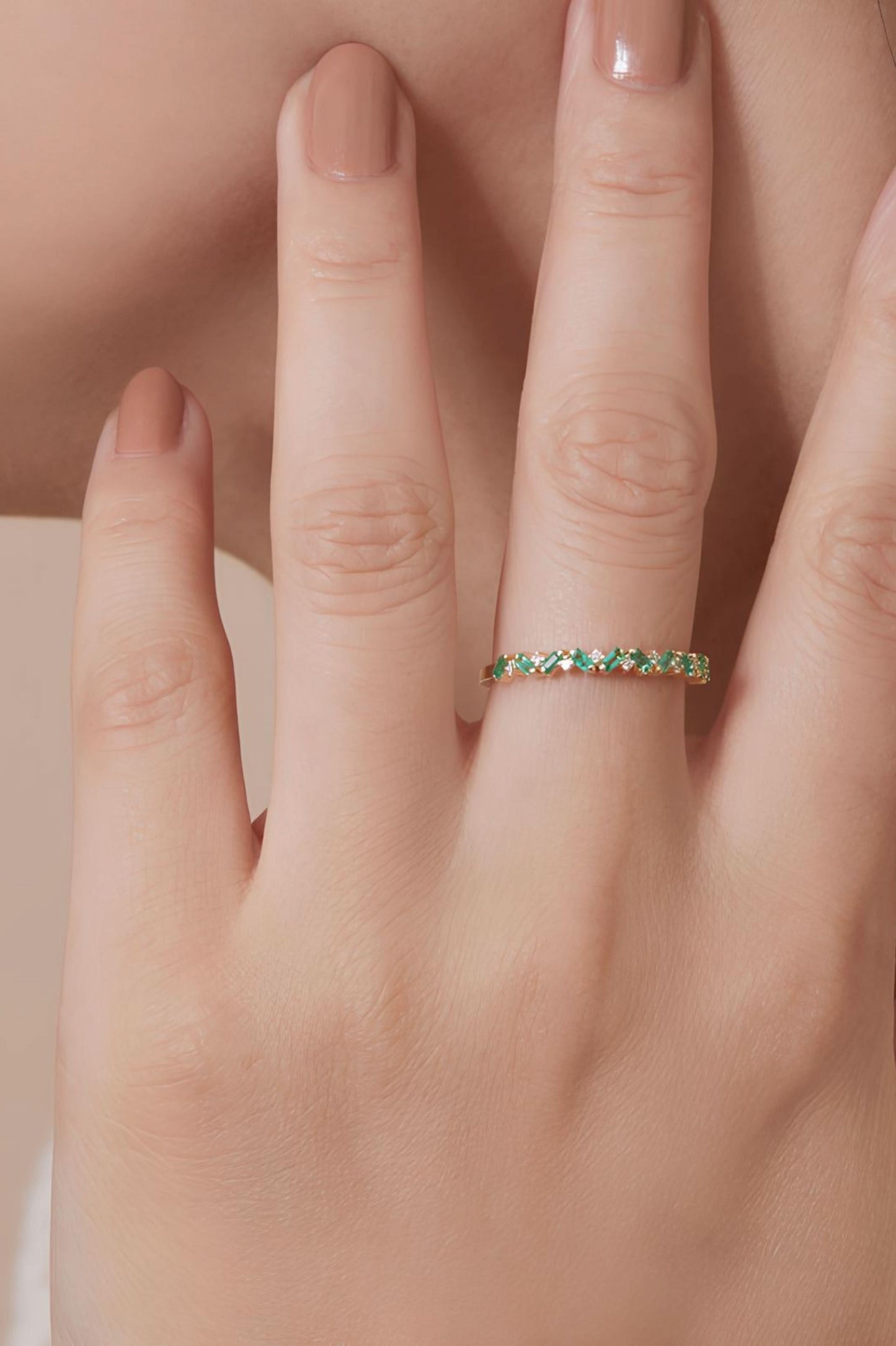 14k Gold Emerald birth stone Ring