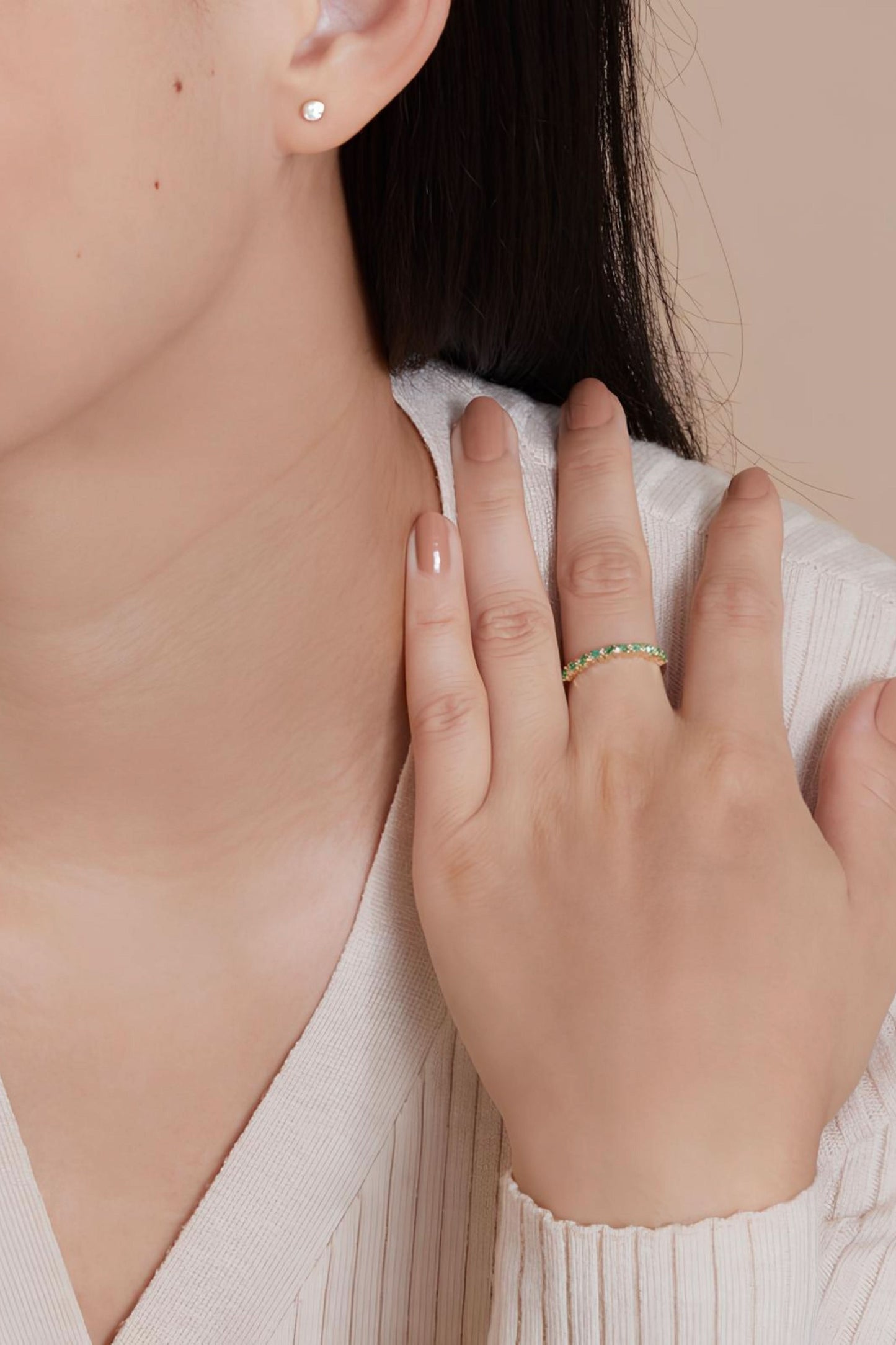 14k Gold Emerald birth stone Ring