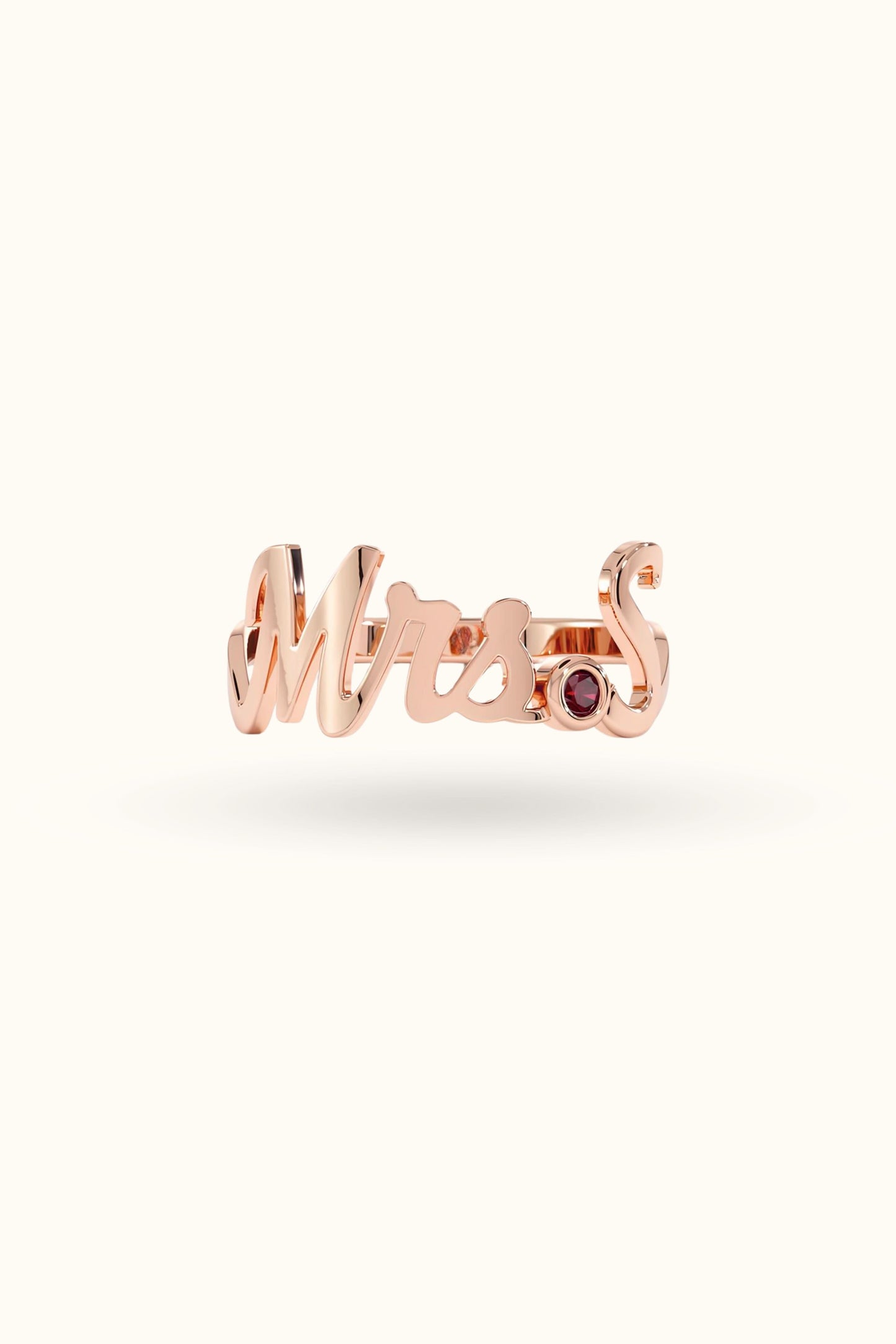 14k Gold Initial Ring Birthstone