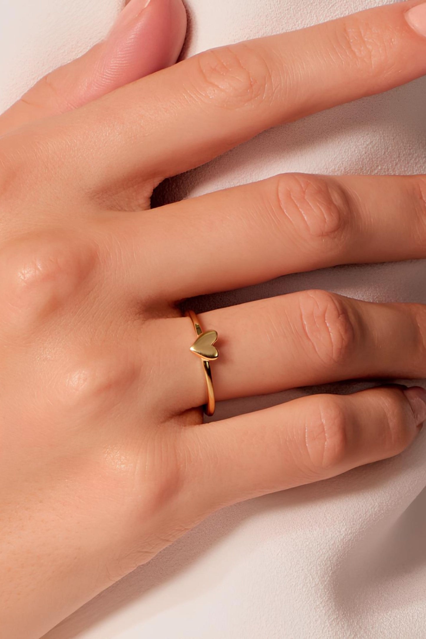 14k Gold Mini Plain Heart Ring