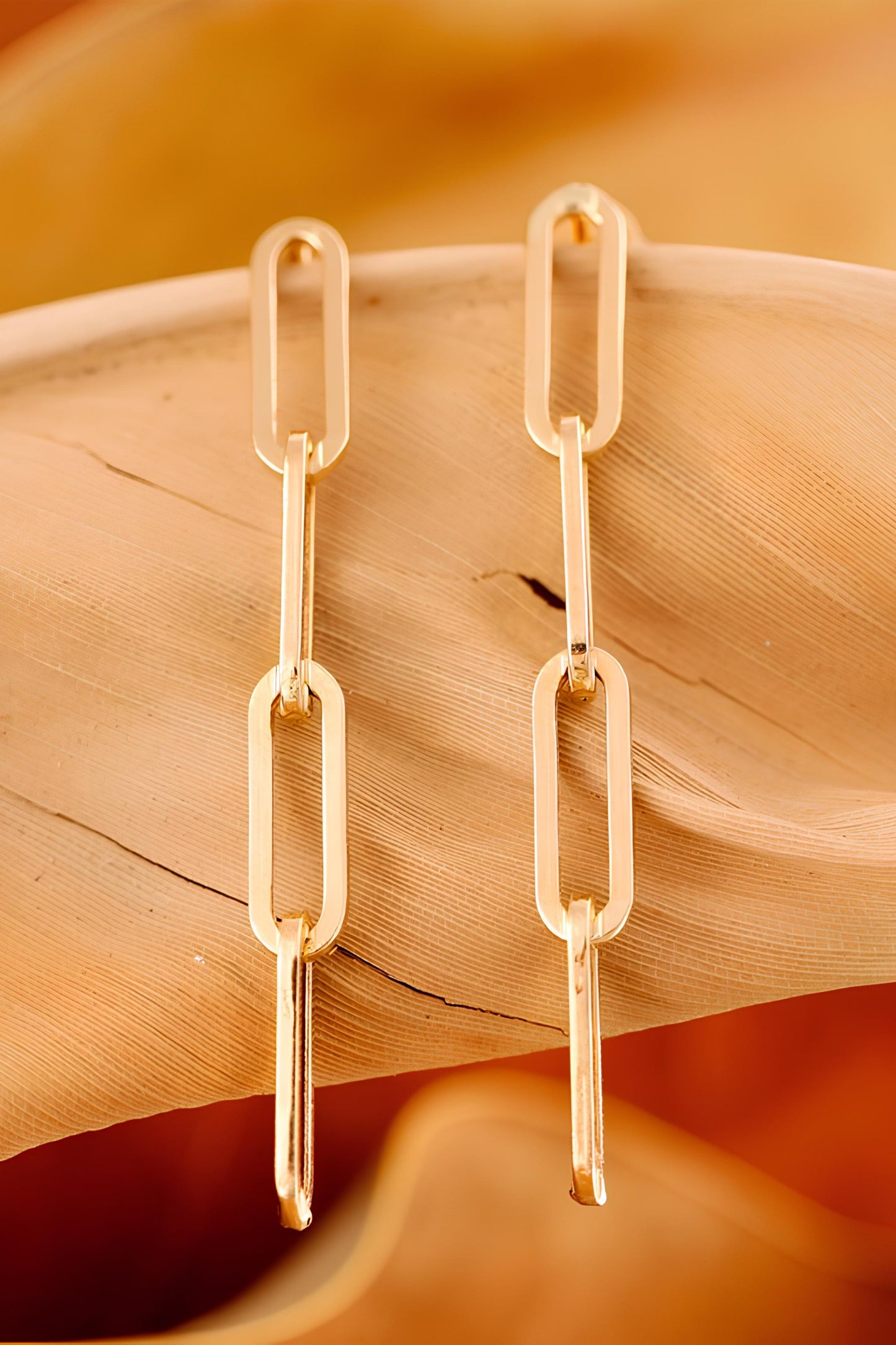 14k Gold Paperclip Earrings