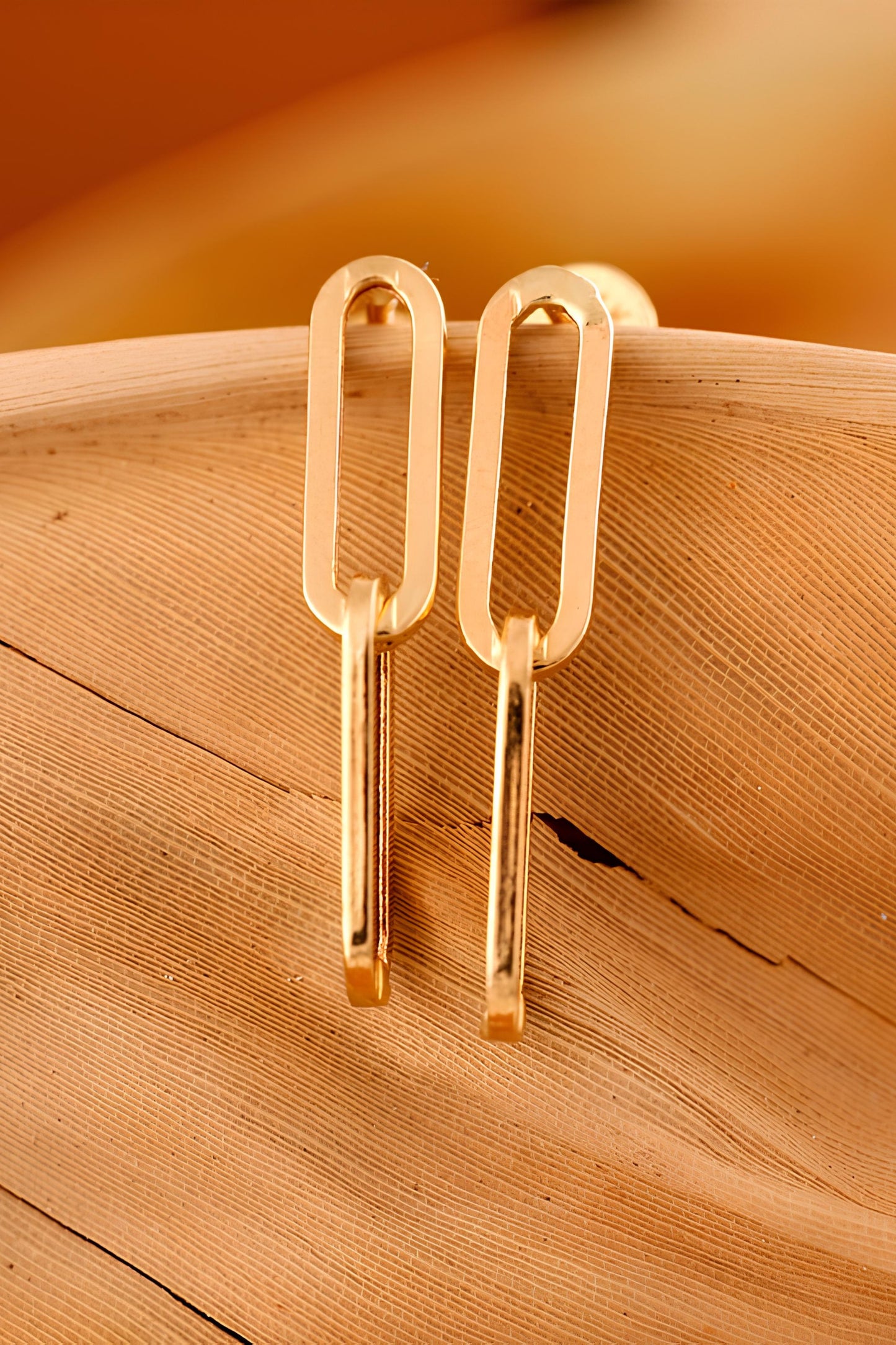 14k Gold Paperclip Earrings