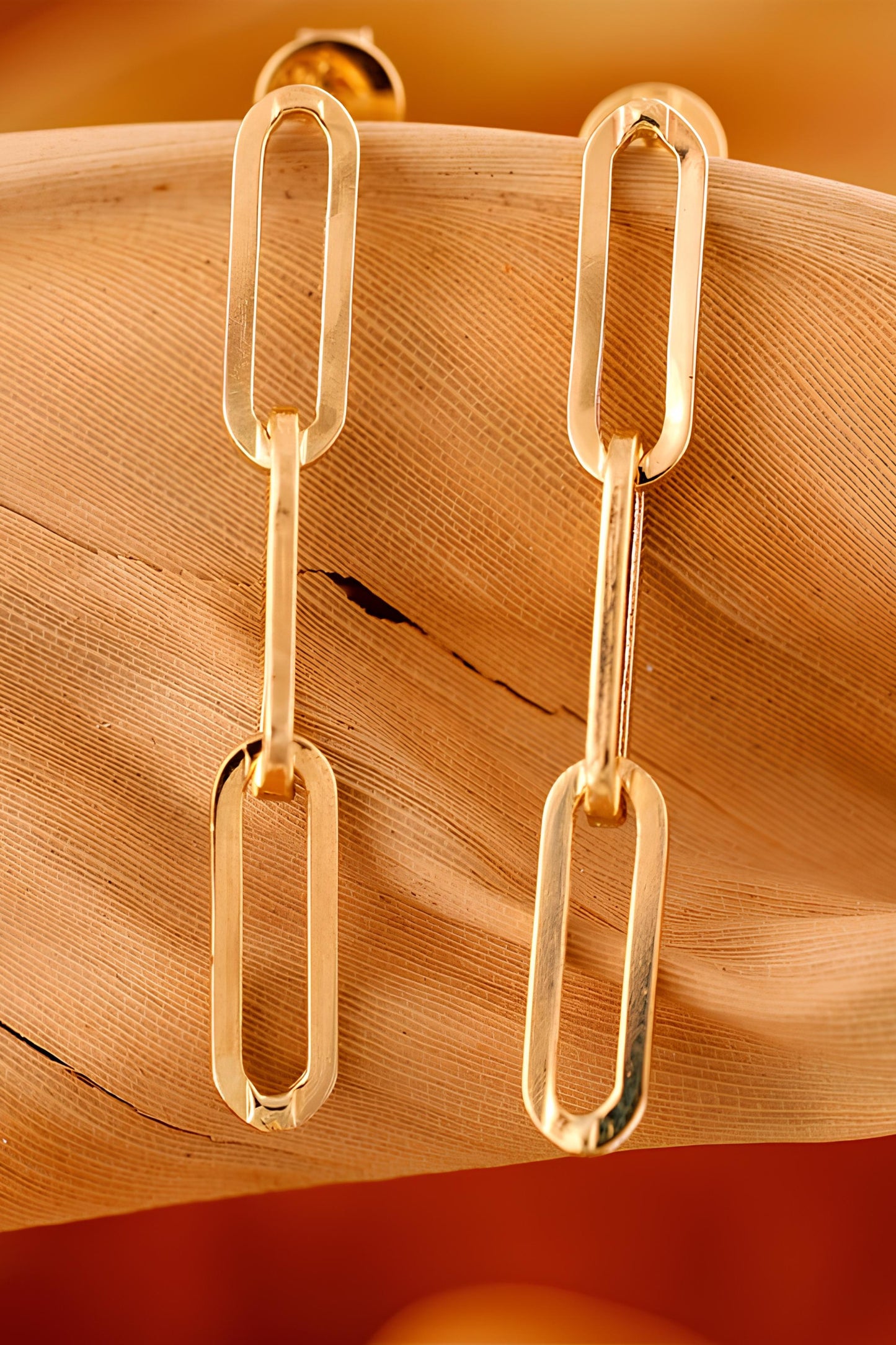 14k Gold Paperclip Earrings