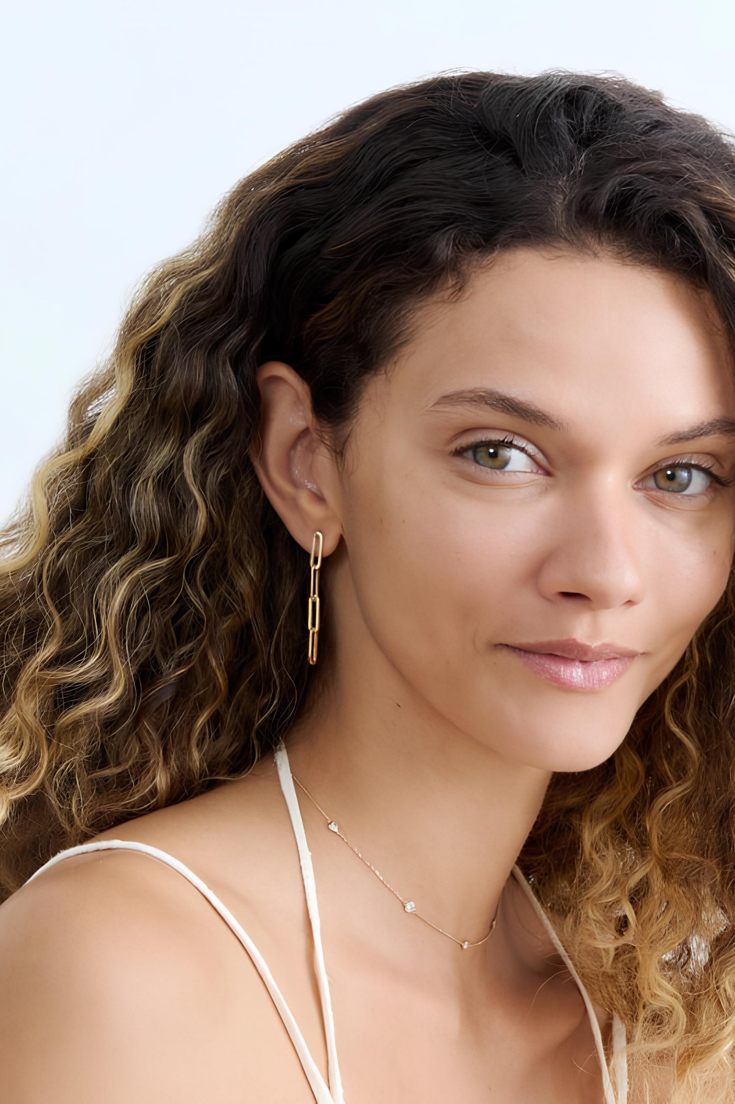 14k Gold Paperclip Earrings