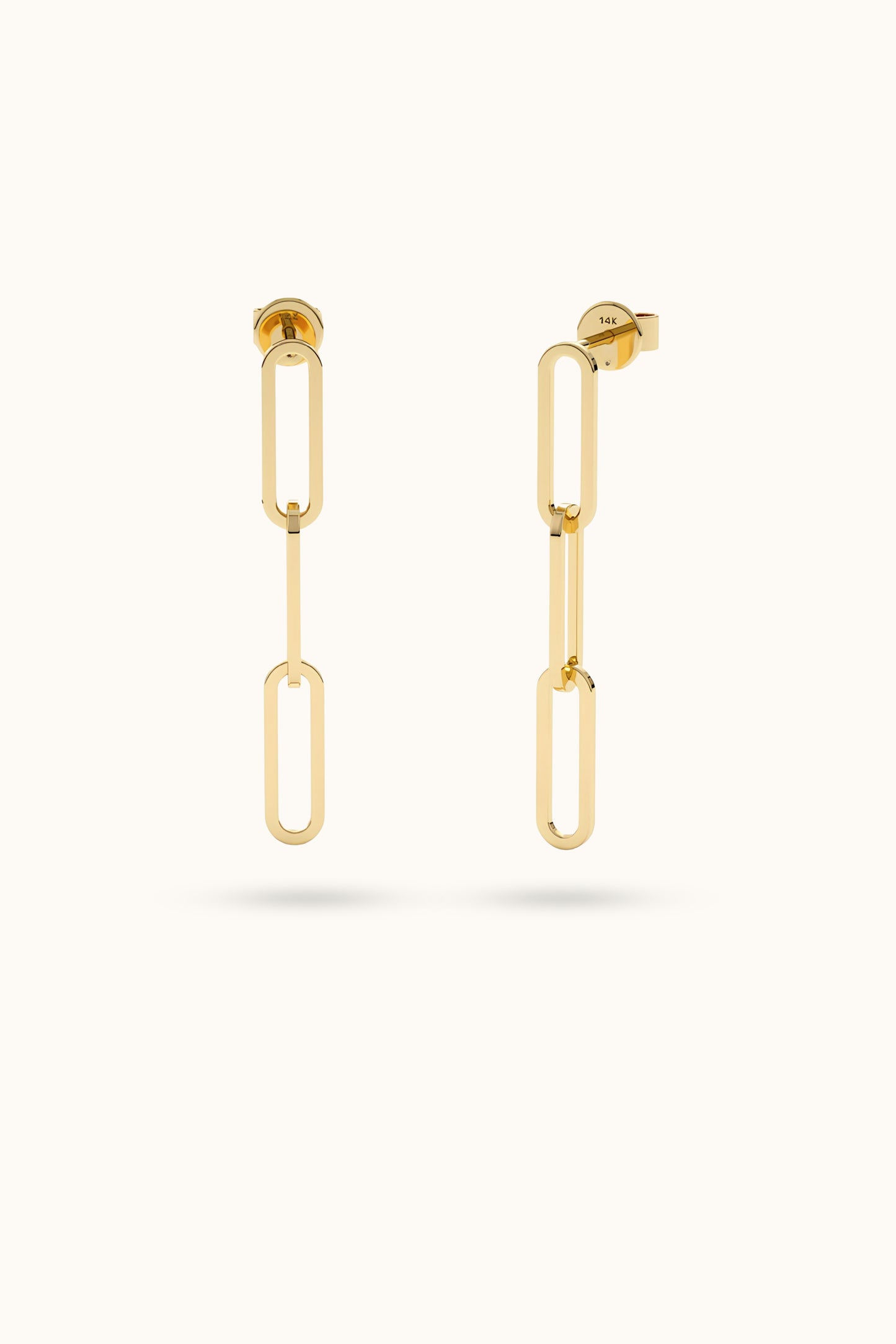 14k Gold Paperclip Earrings