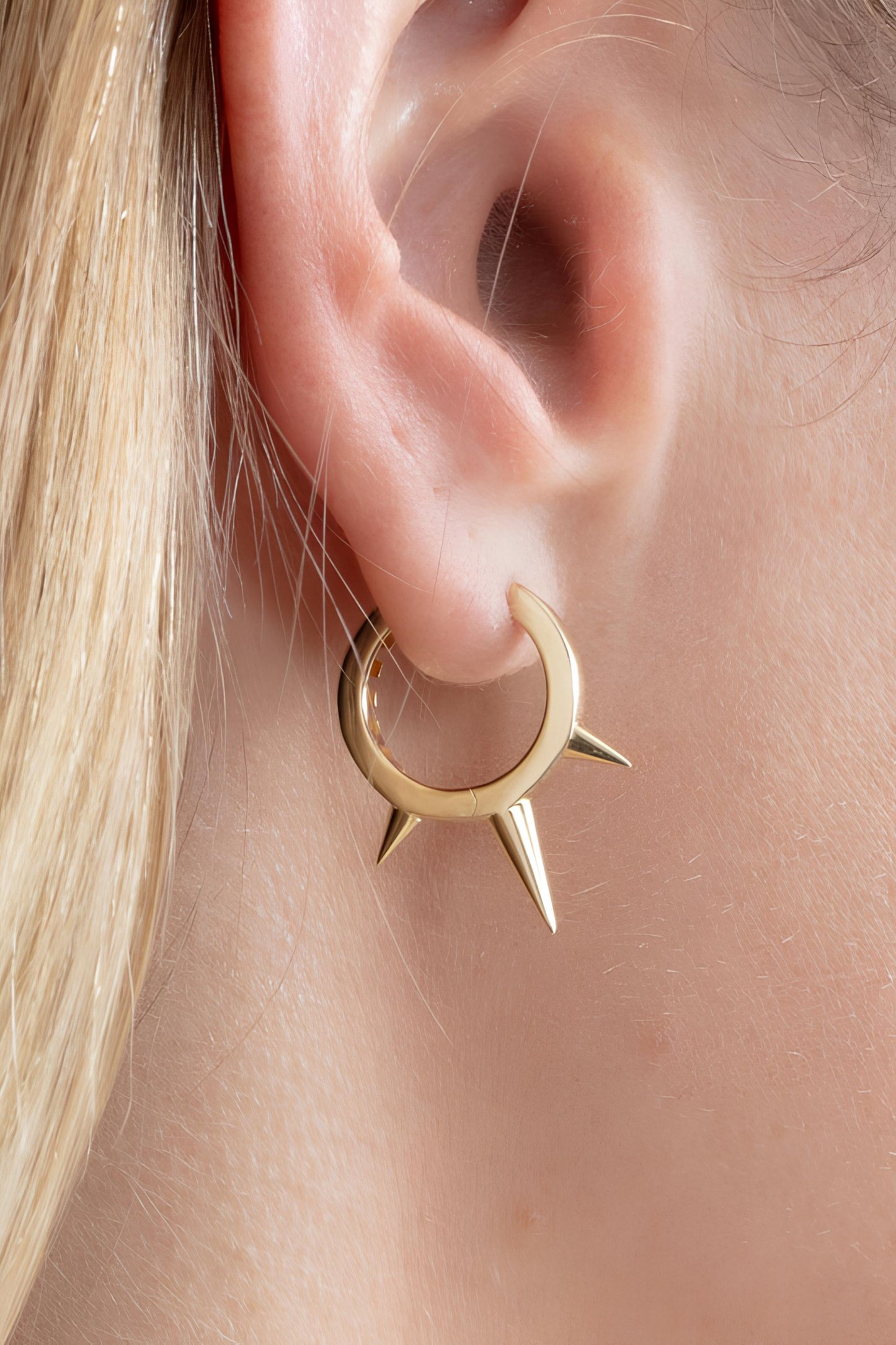 14k Gold Spike Earrings