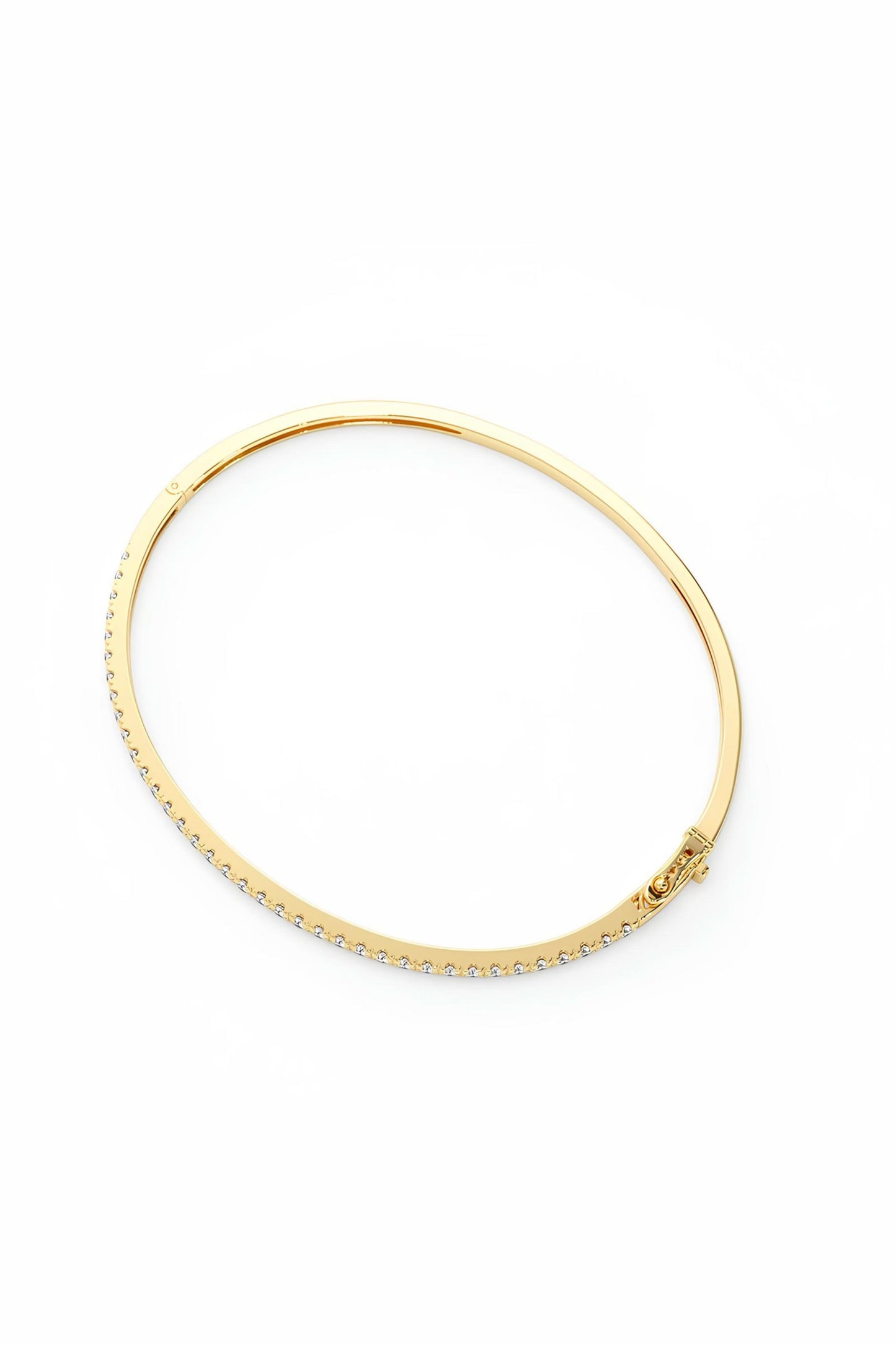 14k Gold Stacking Diamond Bangle Bracelet