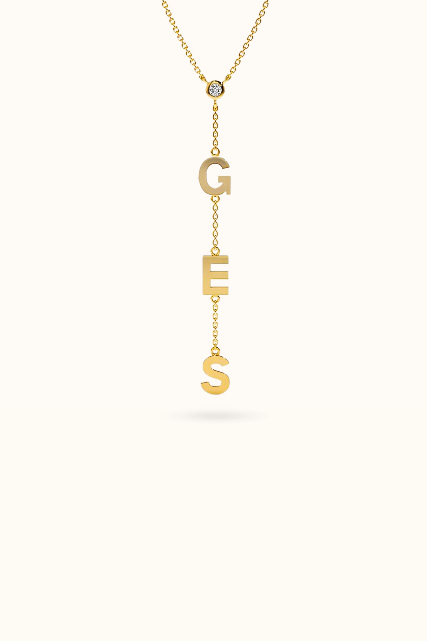 14k Personalized Lariat Necklace