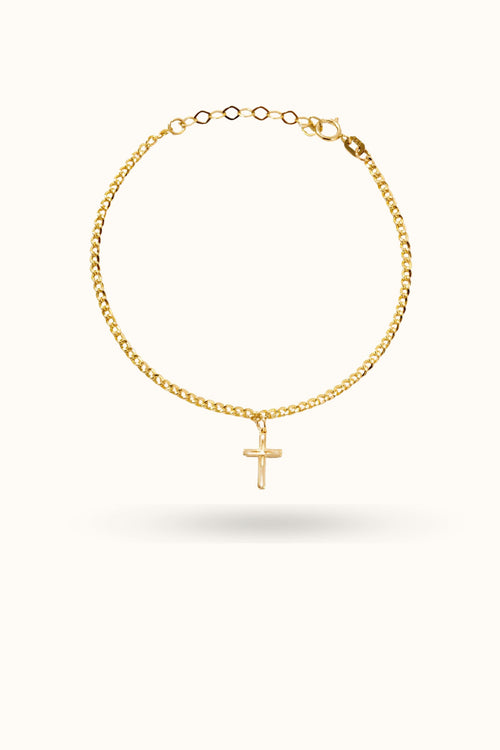 Cross Bracelet in 14k Solid Gold