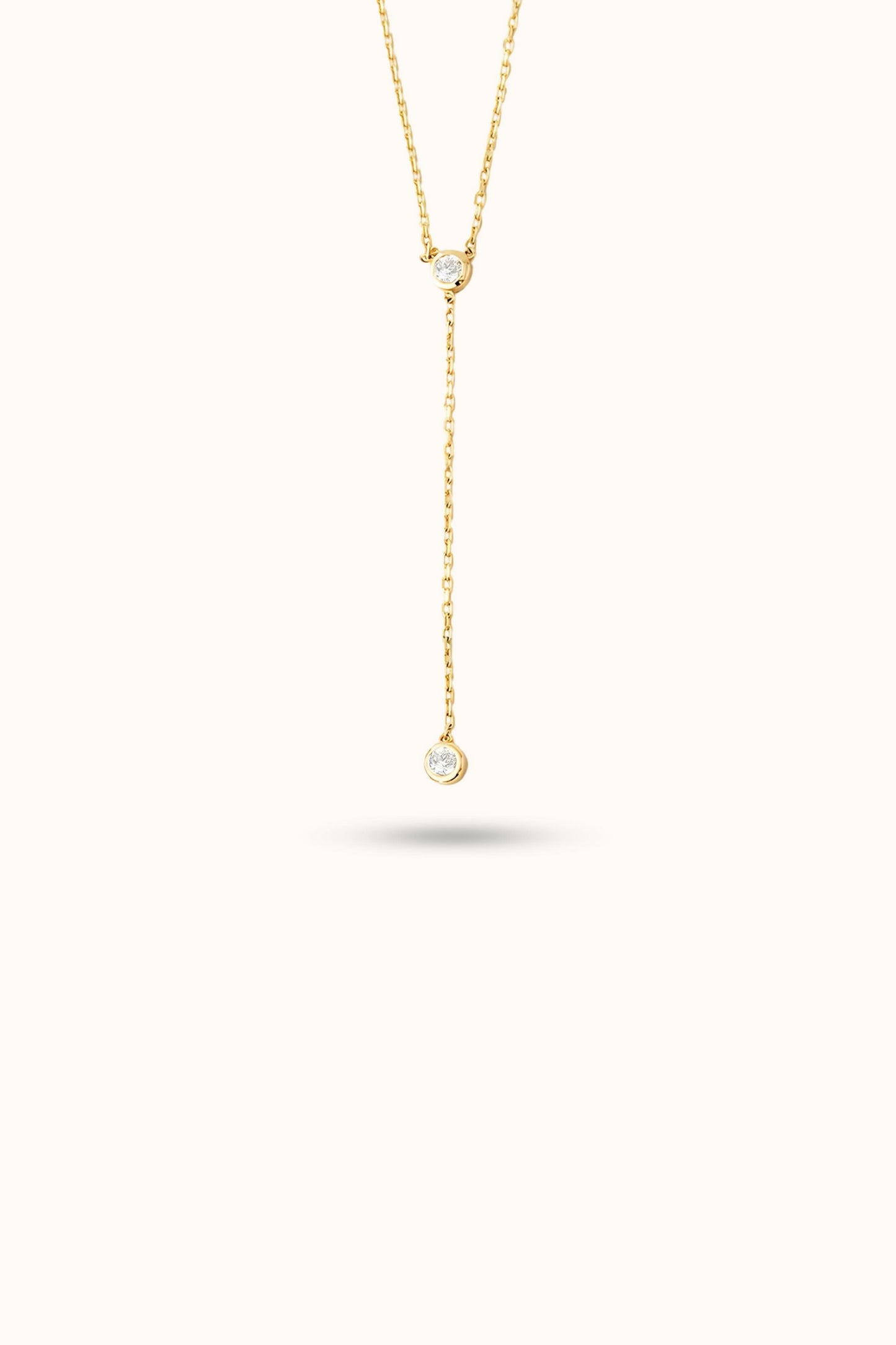 Diamond Bezel Lariat Necklace