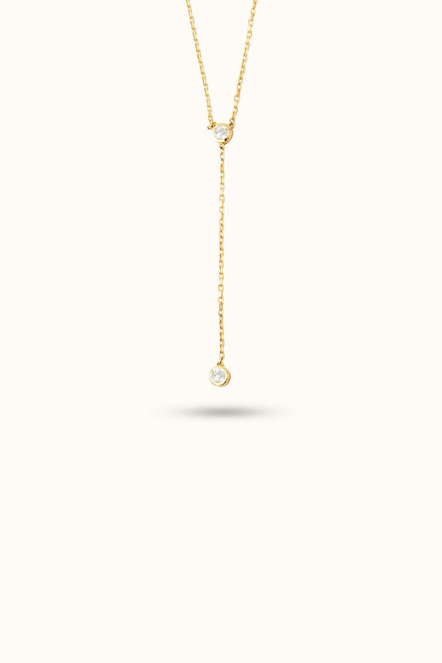 Diamond Bezel Lariat Necklace