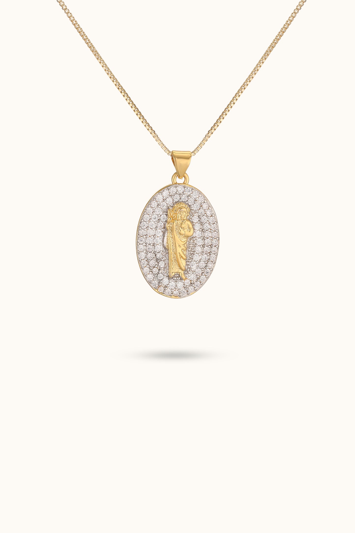 Diamond Holy Father Mother Pendant Necklace