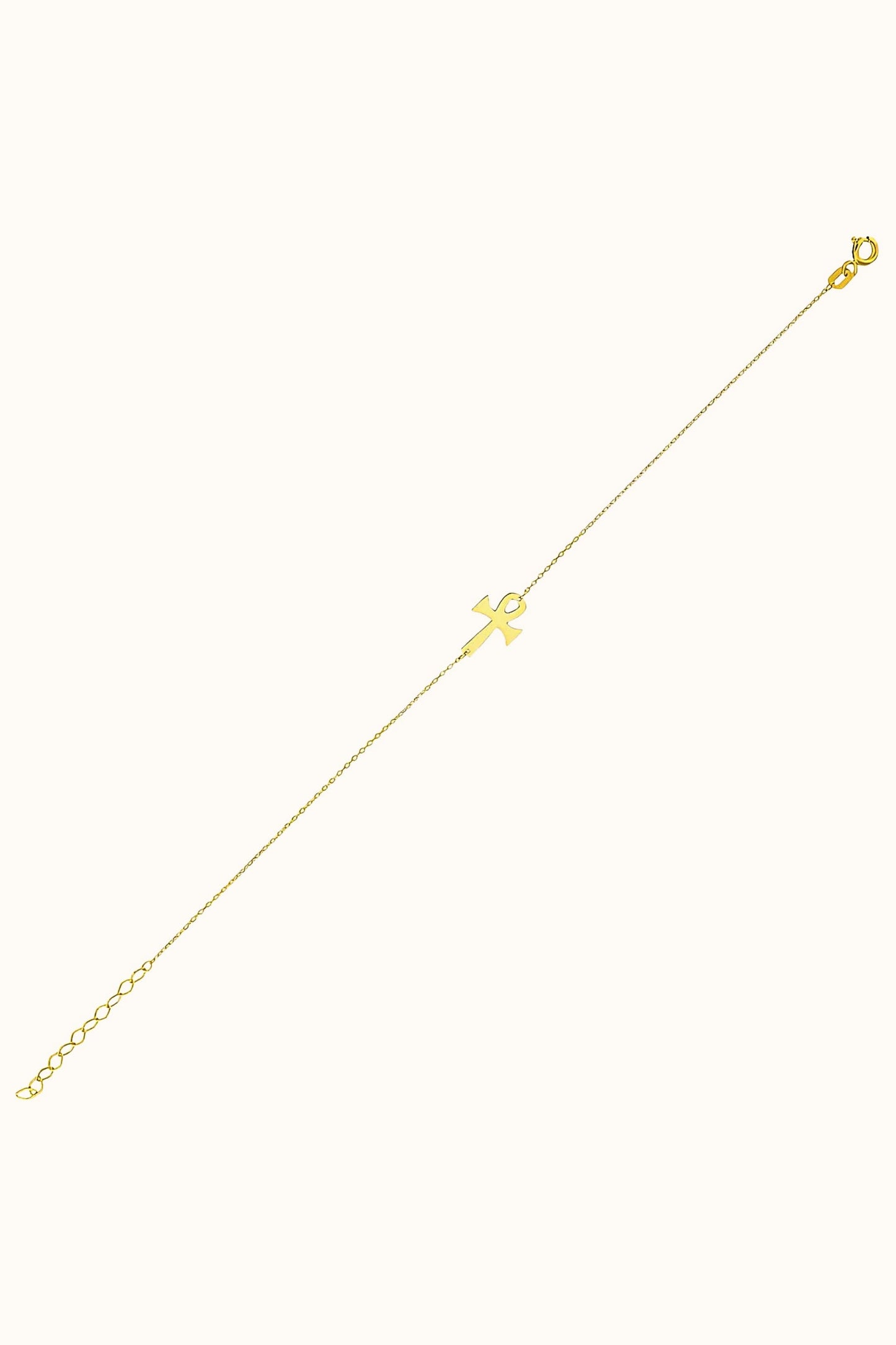 Gold Side Cross Bracelet