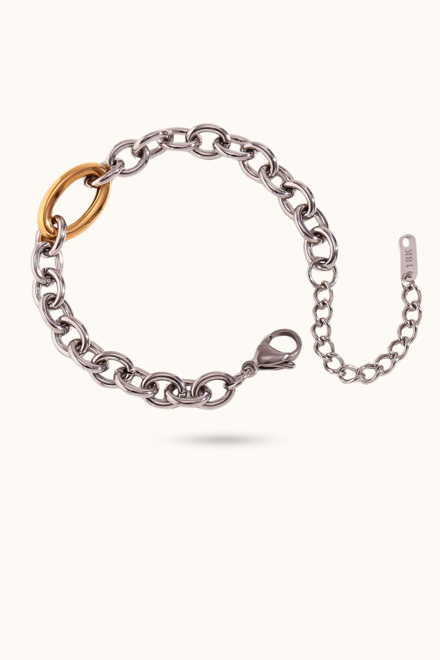 O-shaped Chain and Paperclip Clasp Spliced Bracelet