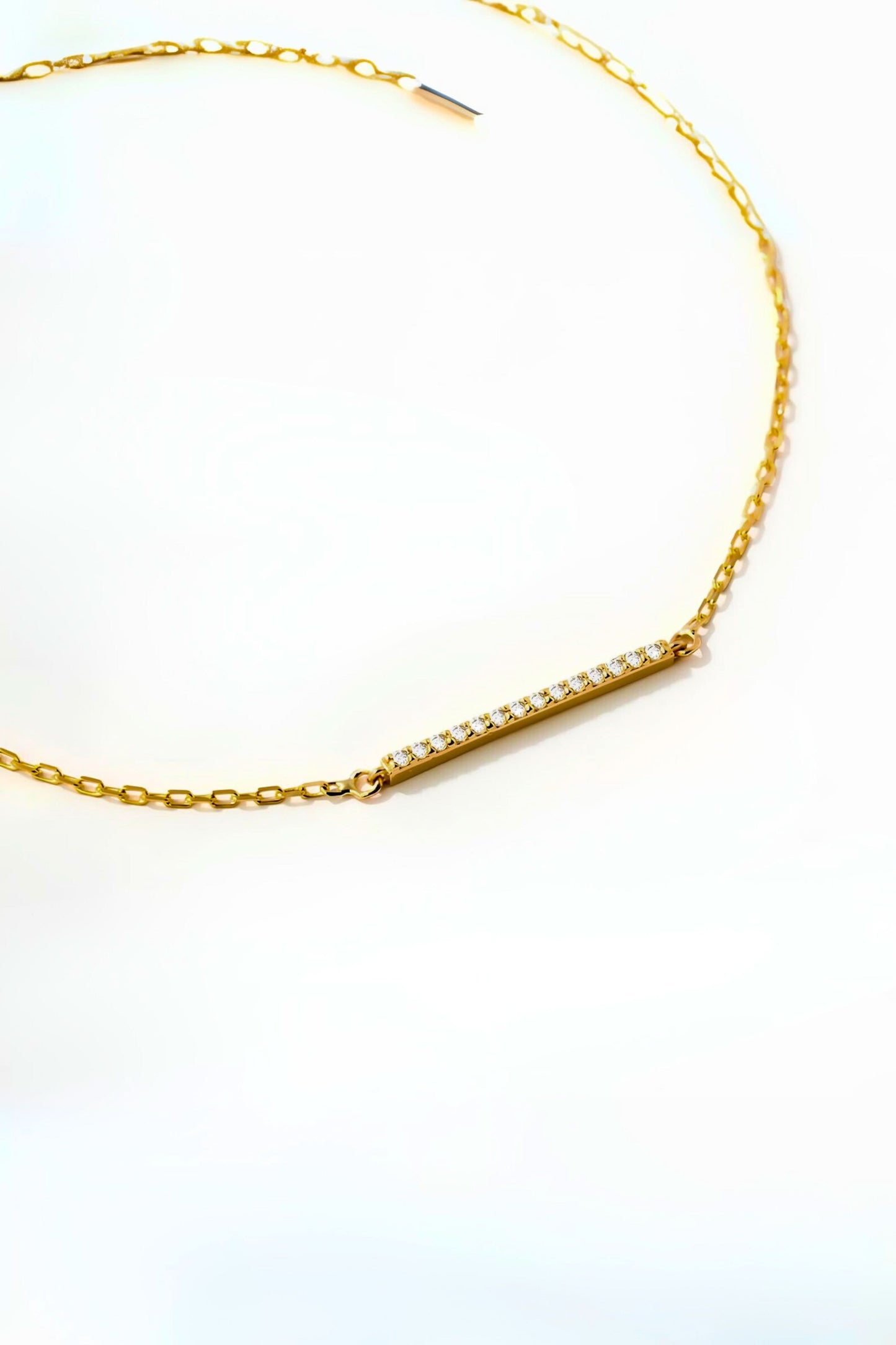 Diamond Bar Bracelet in 14K Solid Gold