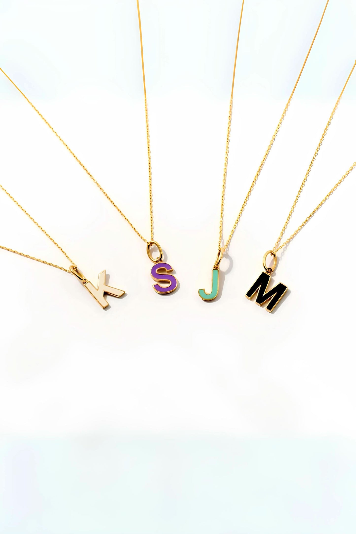 Enamel Initial Necklace