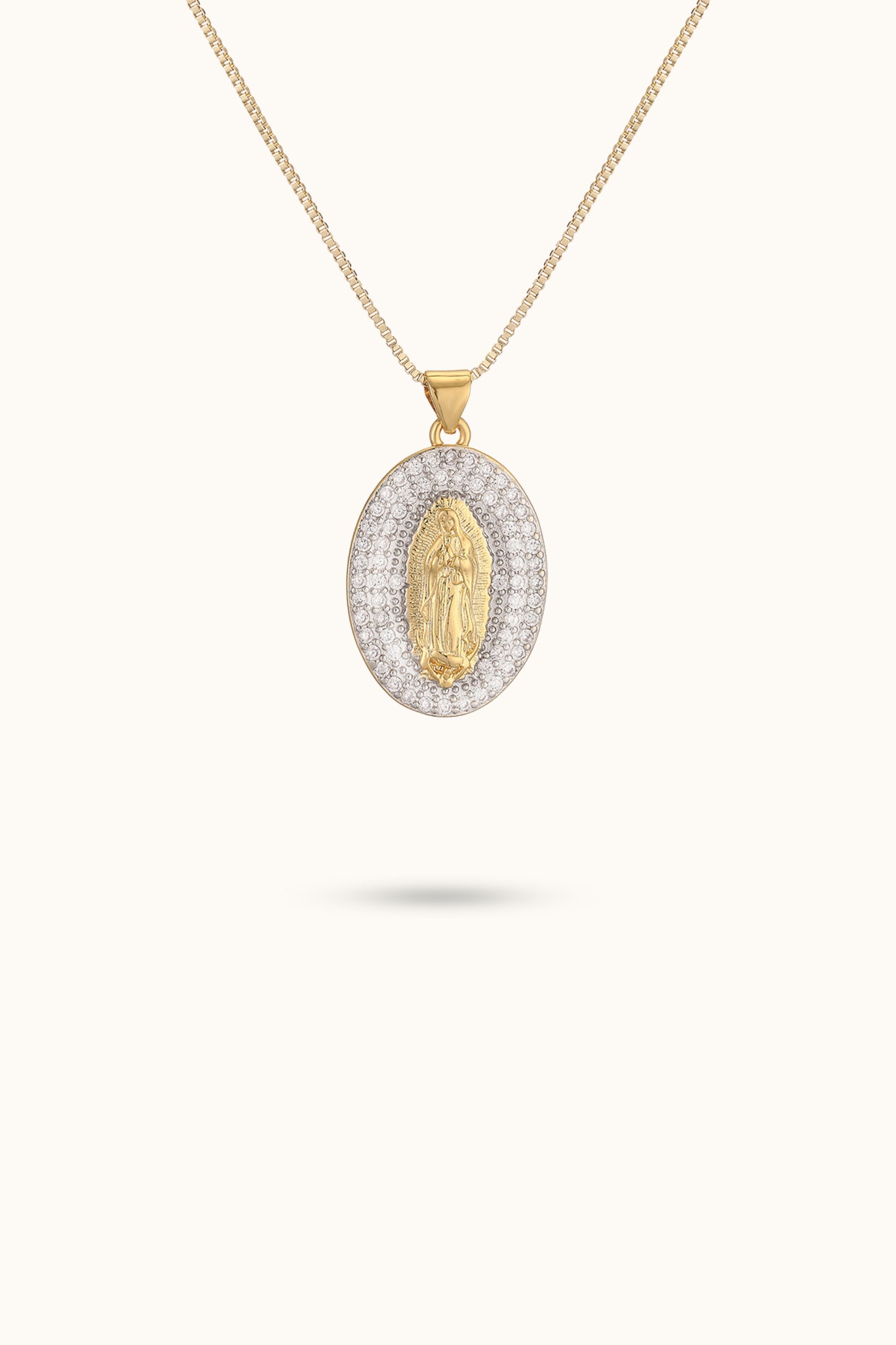 Diamond Holy Mother Pendant Necklace