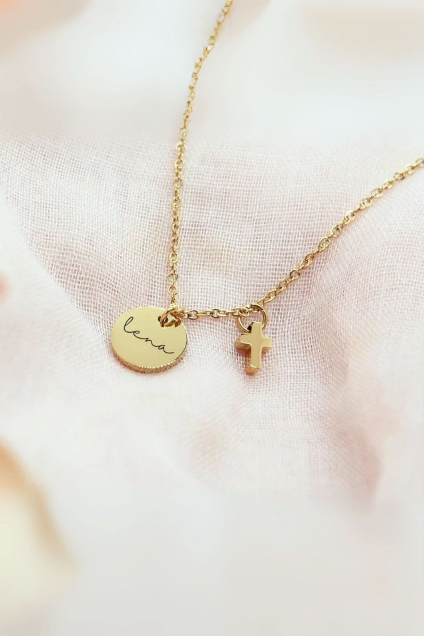 Cute Cross Name Necklace