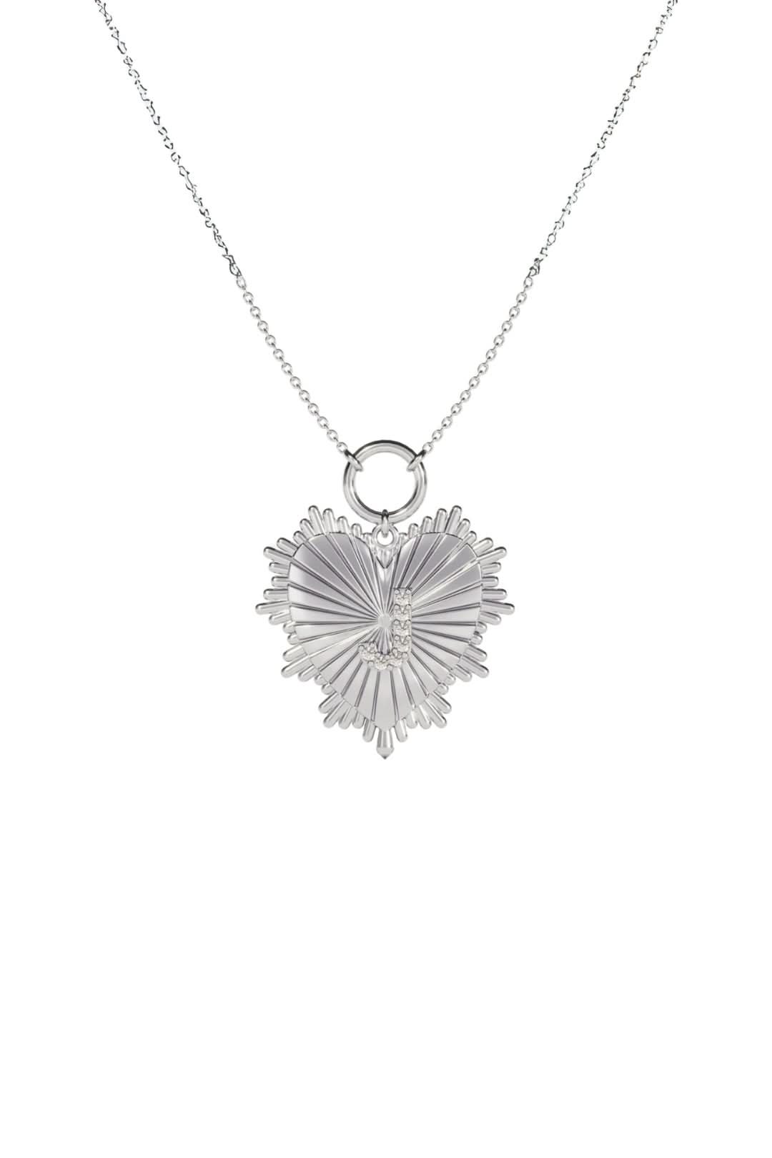 Heart Initial Diamond Necklace