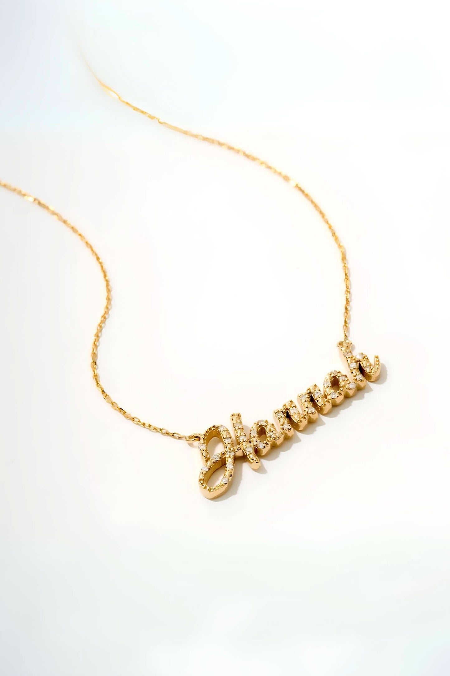 Pave Script Name Necklace